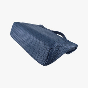 Pre-owned Bottega Veneta Intrecciato Blue lambskin  handbag | stylenewstar