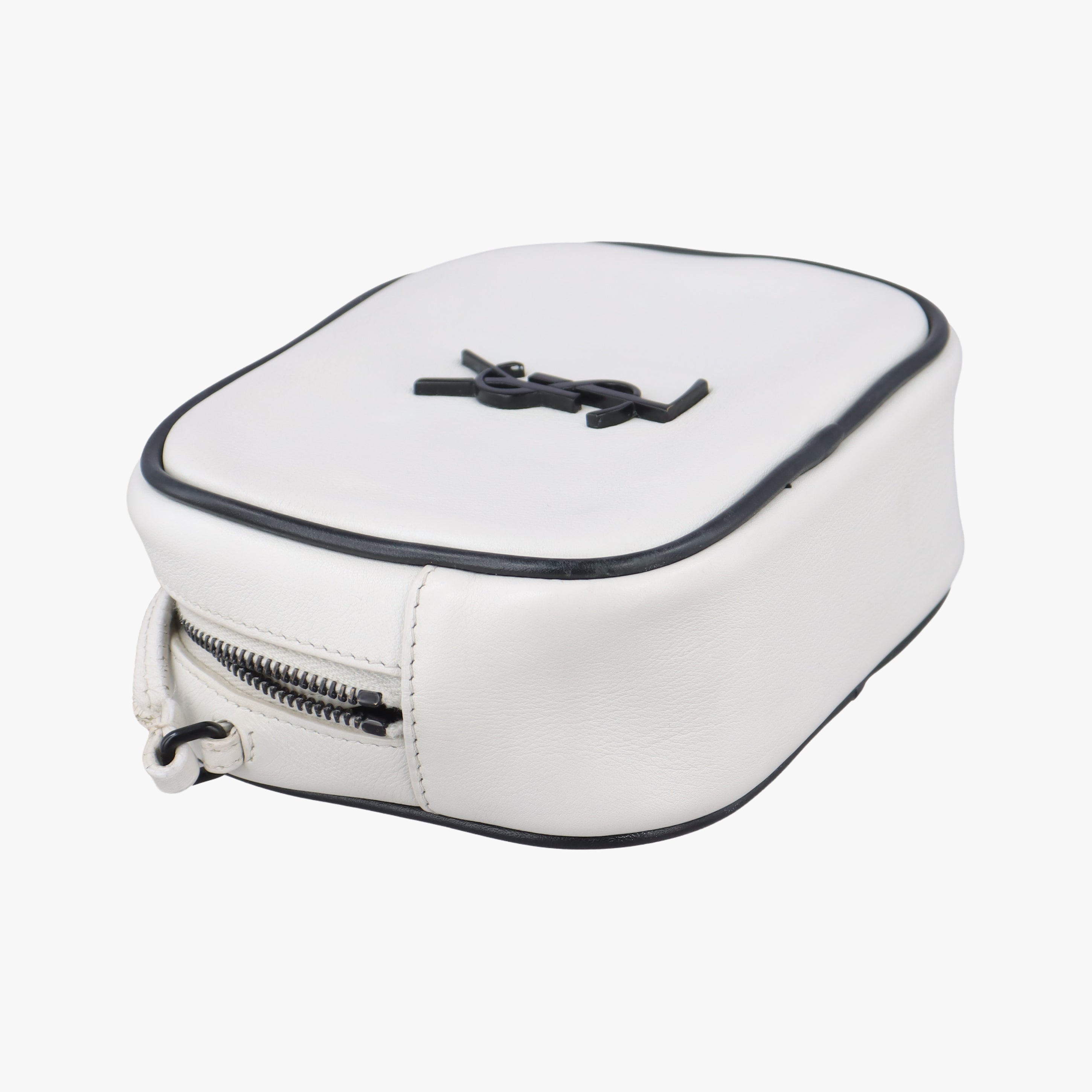 Pre-owned Yves Saint Laurent Monogram Blogger White×Black Leather 425317 shoulderbag | stylenewstar