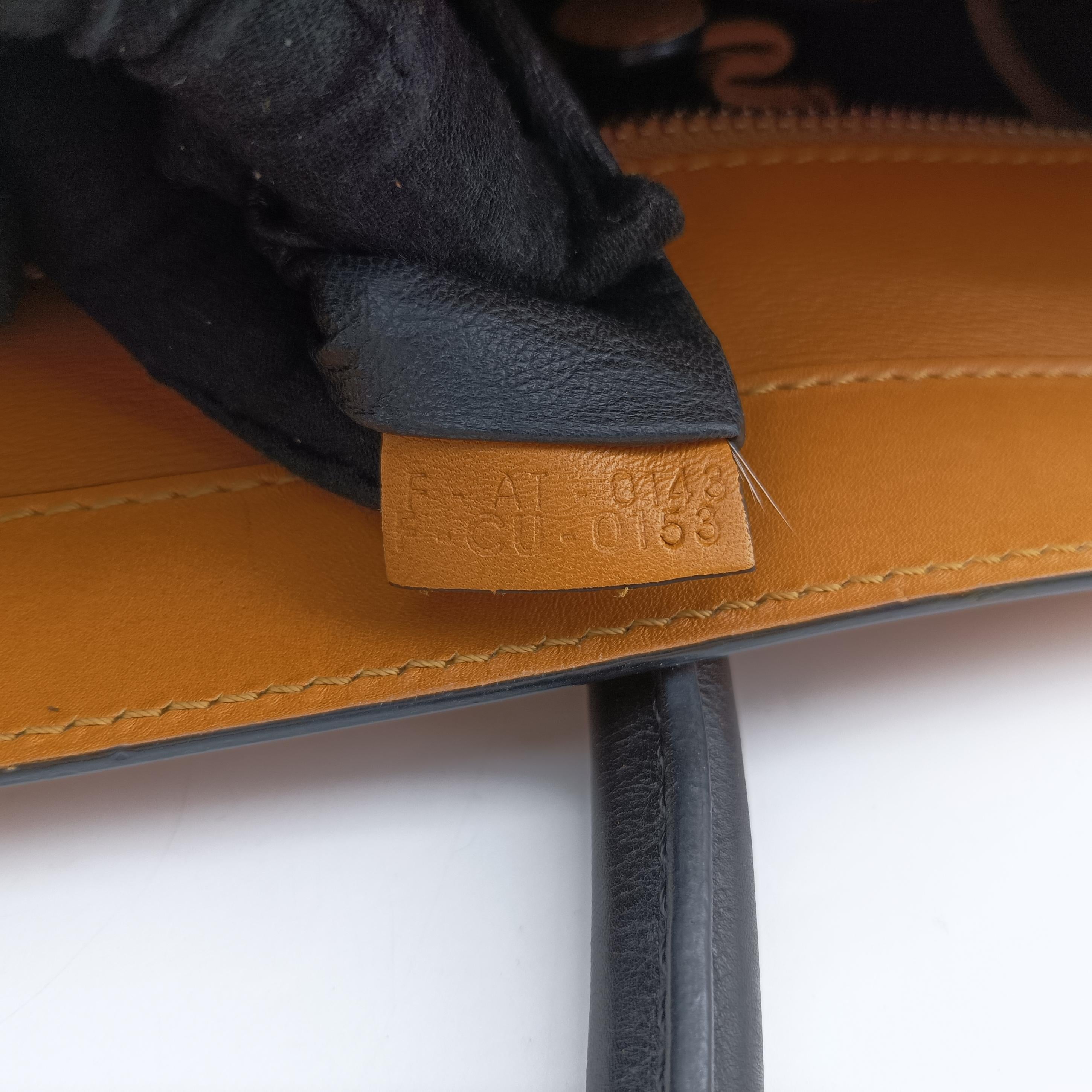 Pre-owned Celine Luggage Mini Shopper Yellow×black Leather  handbag | stylenewstar