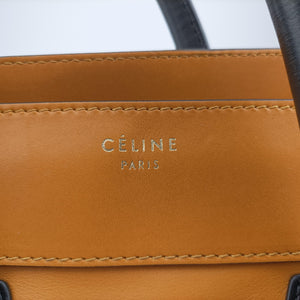 Pre-owned Celine Luggage Mini Shopper Yellow×black Leather  handbag | stylenewstar