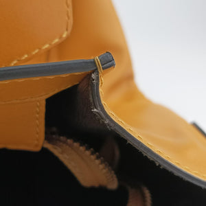 Pre-owned Celine Luggage Mini Shopper Yellow×black Leather  handbag | stylenewstar