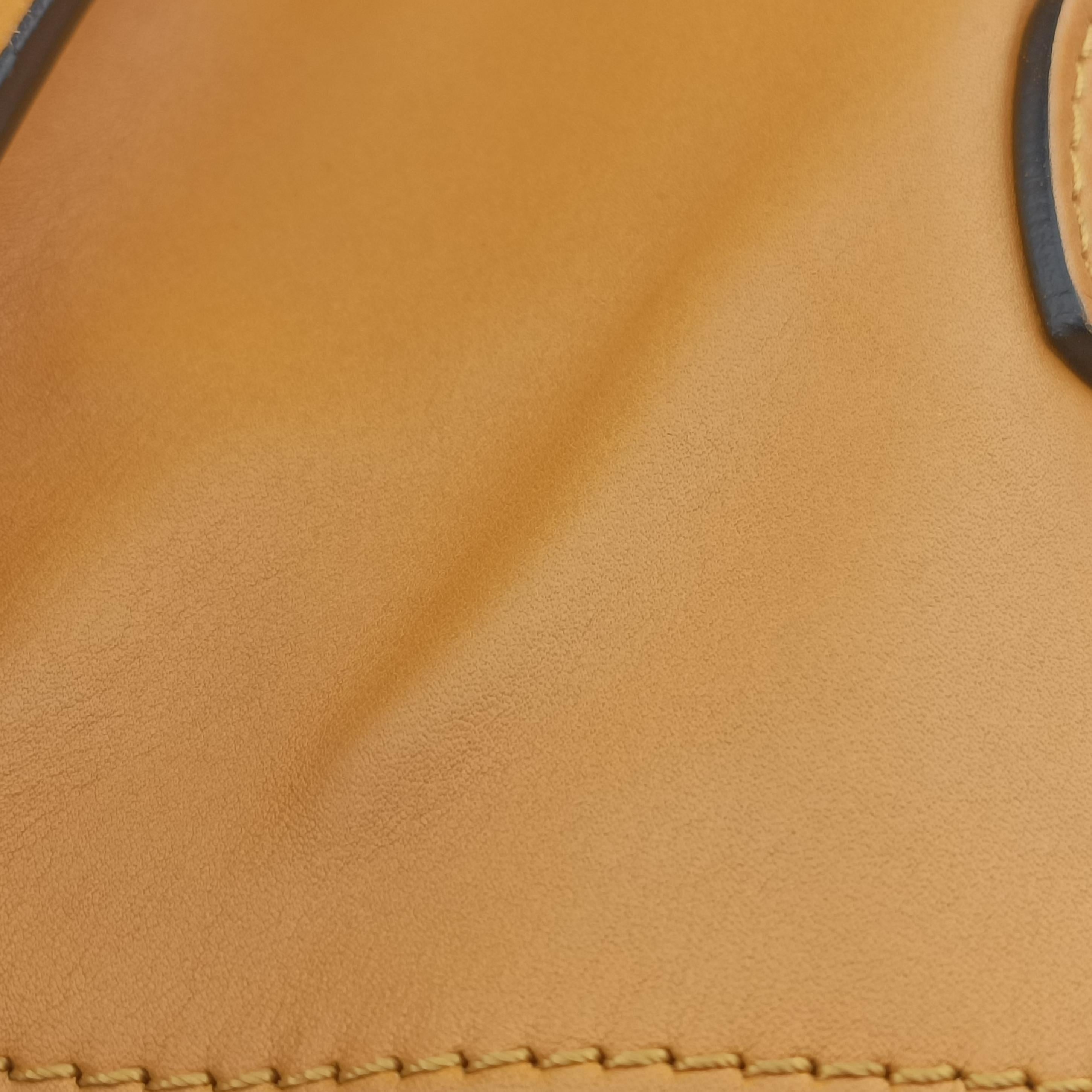 Pre-owned Celine Luggage Mini Shopper Yellow×black Leather  handbag | stylenewstar