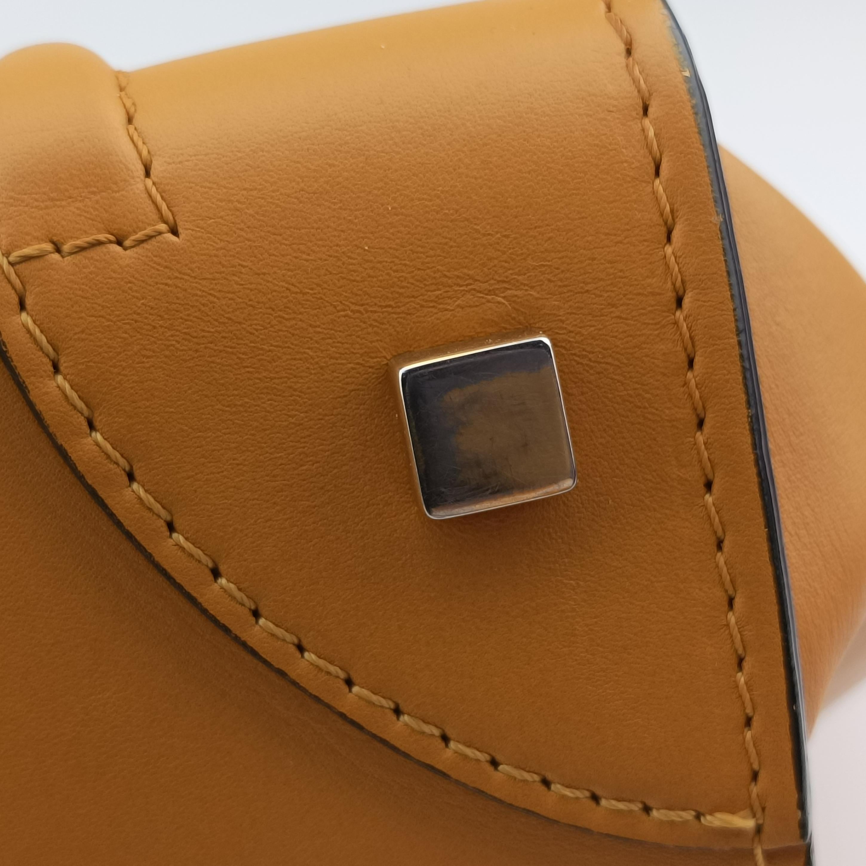 Pre-owned Celine Luggage Mini Shopper Yellow×black Leather  handbag | stylenewstar