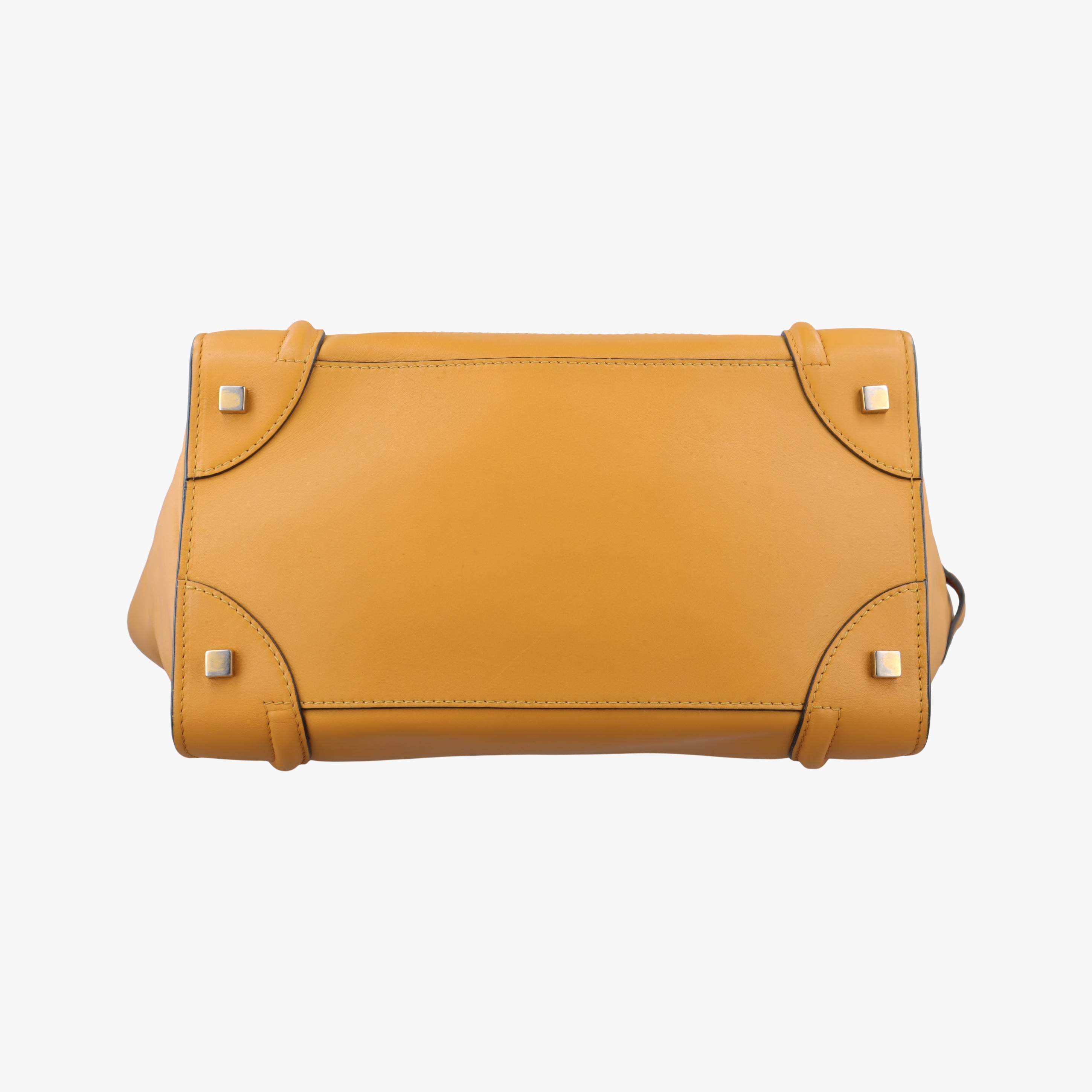 Pre-owned Celine Luggage Mini Shopper Yellow×black Leather  handbag | stylenewstar