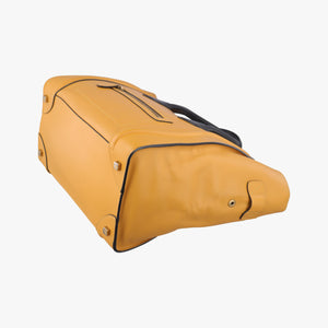 Pre-owned Celine Luggage Mini Shopper Yellow×black Leather  handbag | stylenewstar