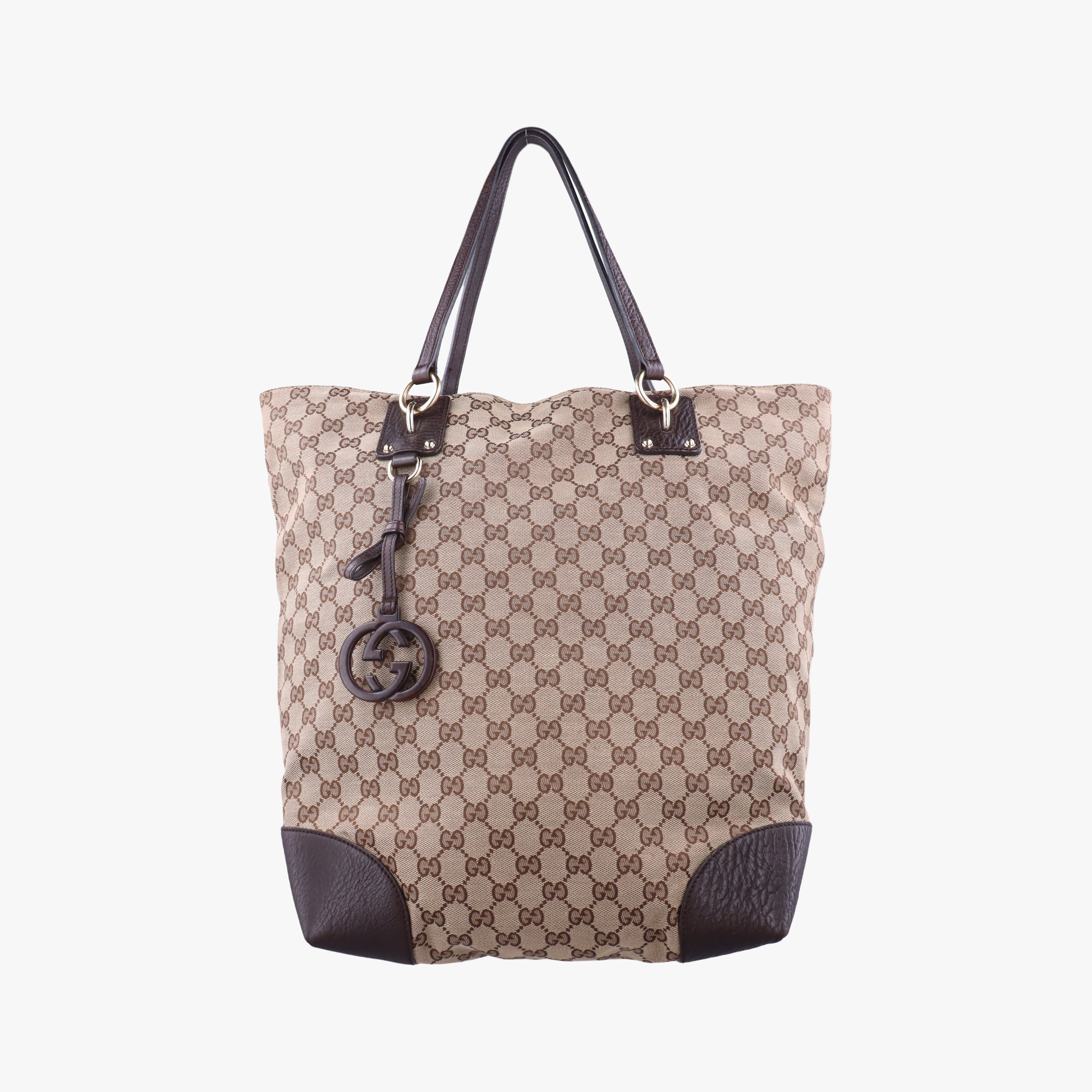 Secondhand Gucci GG Supreme Brown canvas×leather 247236 handbag | stylenewstar