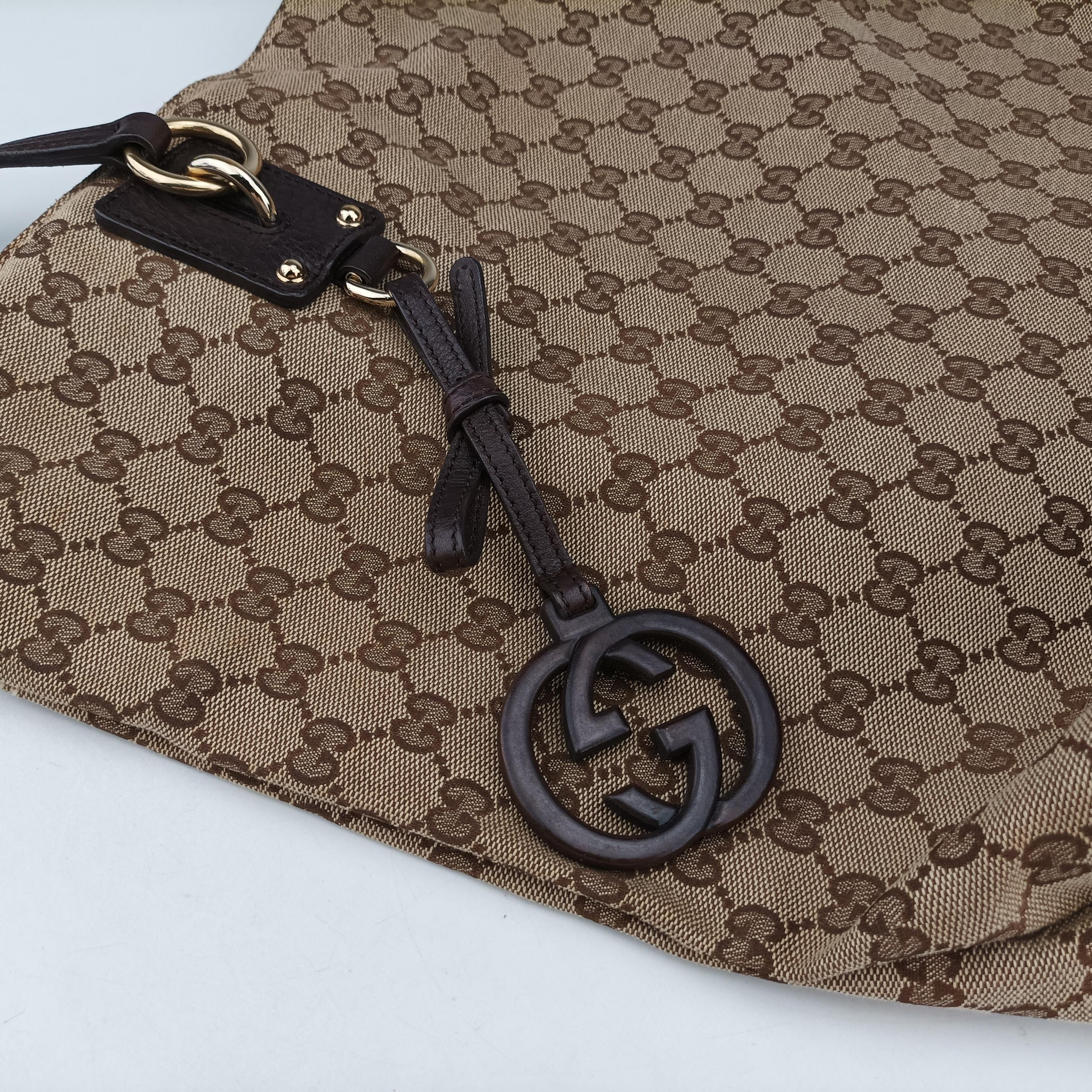Secondhand Gucci GG Supreme Brown canvas×leather 247236 handbag | stylenewstar