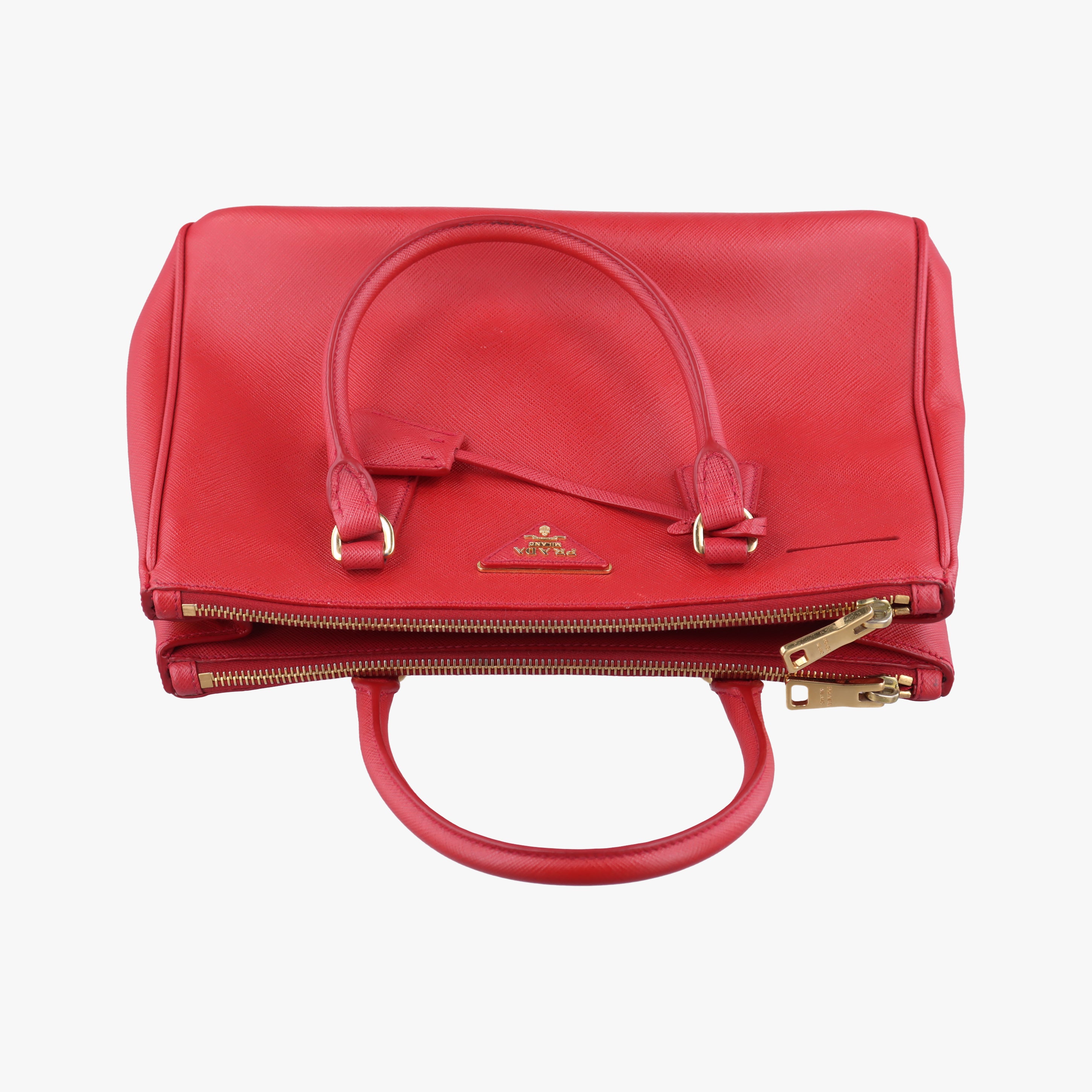 Vintage Prada Galleria Red SAFFIANO Leather BN1801 shoulderbag | stylenewstar