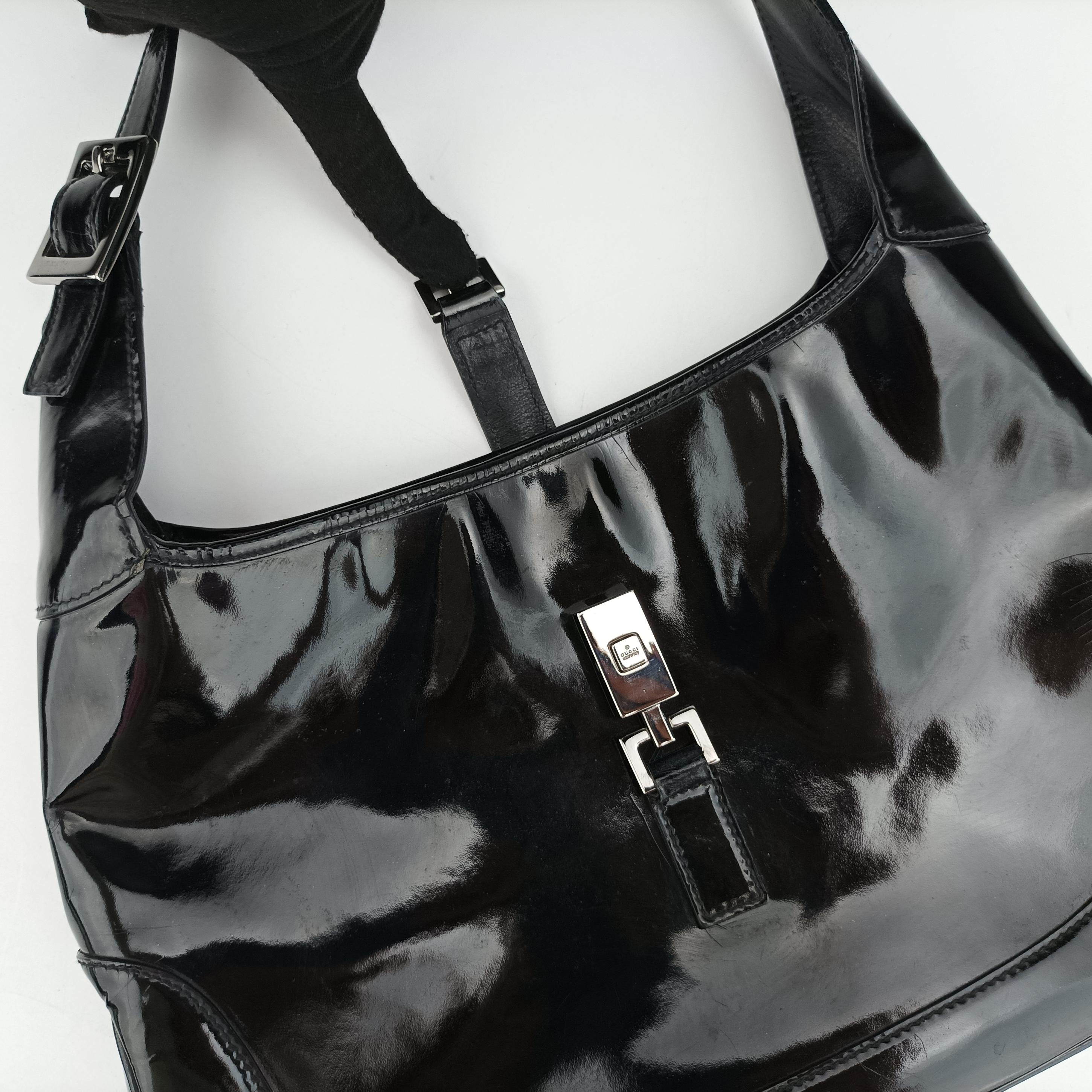 Pre-owned Gucci Jackie Black Patent 001 33 handbag | stylenewstar