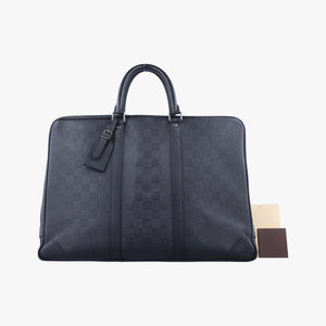 Pre-owned Louis Vuitton Porte Documents Voyage Noir Damier Graphite N41125 handbag | stylenewstar