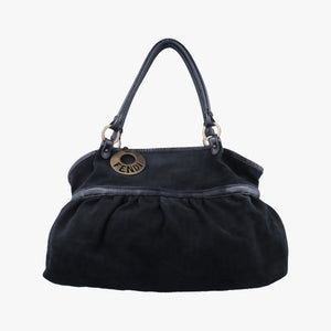 Pre-owned Fendi Zucca Print Black Suede 8BH186 handbag | stylenewstar