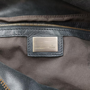 Pre-owned Fendi Zucca Print Black Suede 8BH186 handbag | stylenewstar