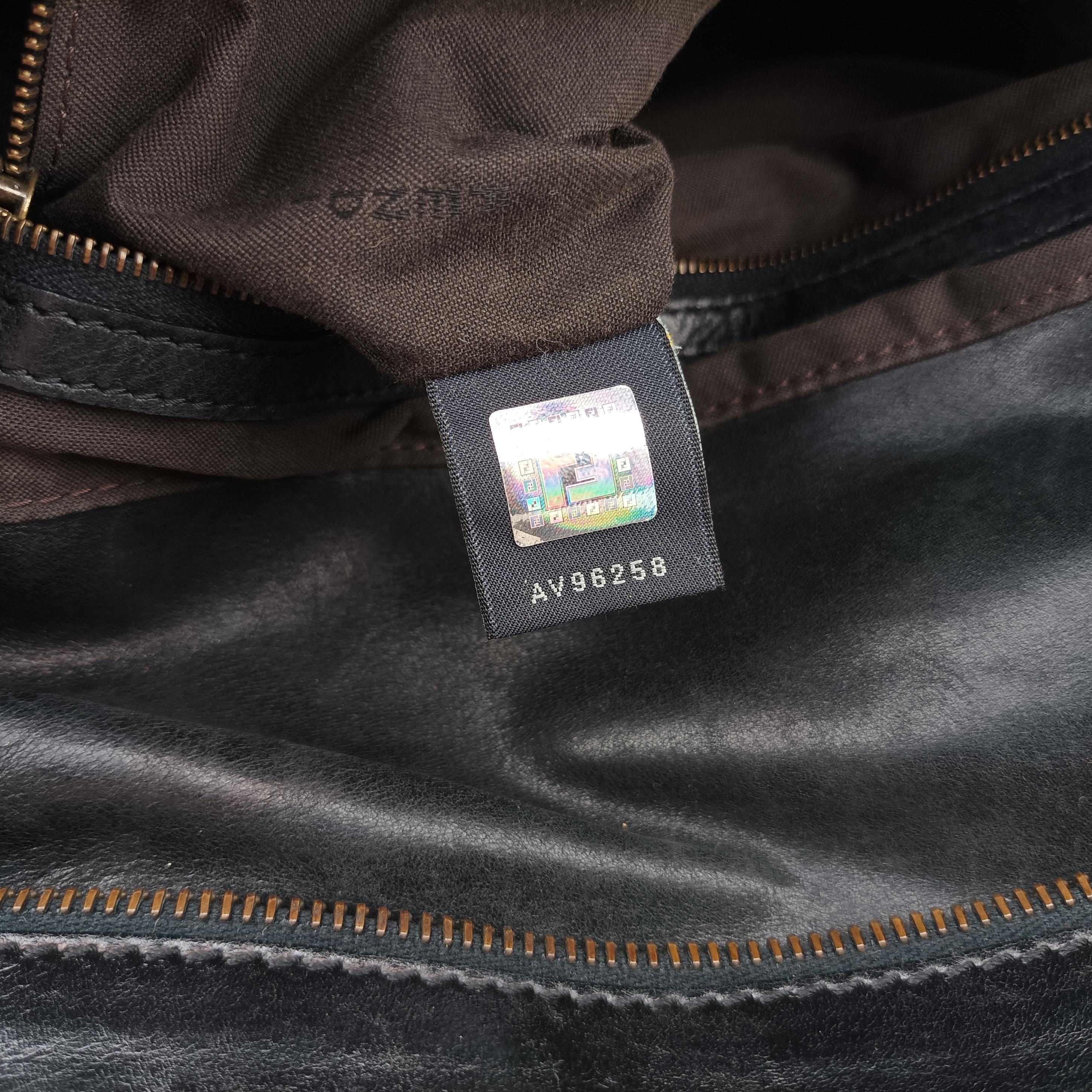 Pre-owned Fendi Zucca Print Black Suede 8BH186 handbag | stylenewstar