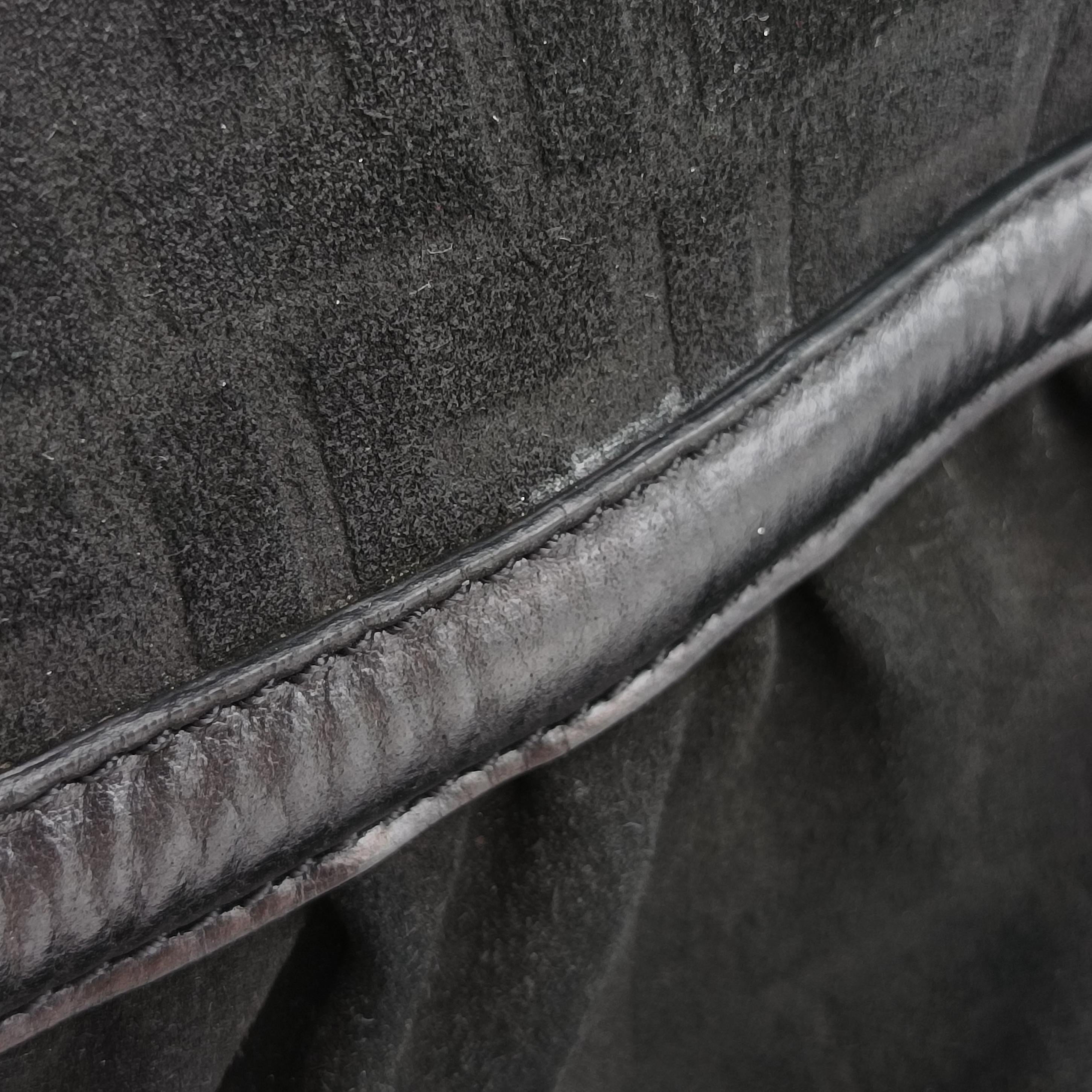 Pre-owned Fendi Zucca Print Black Suede 8BH186 handbag | stylenewstar