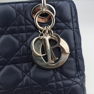 Vintage Christian Dior Lady Dior Navy lambskin  shoulderbag | stylenewstar
