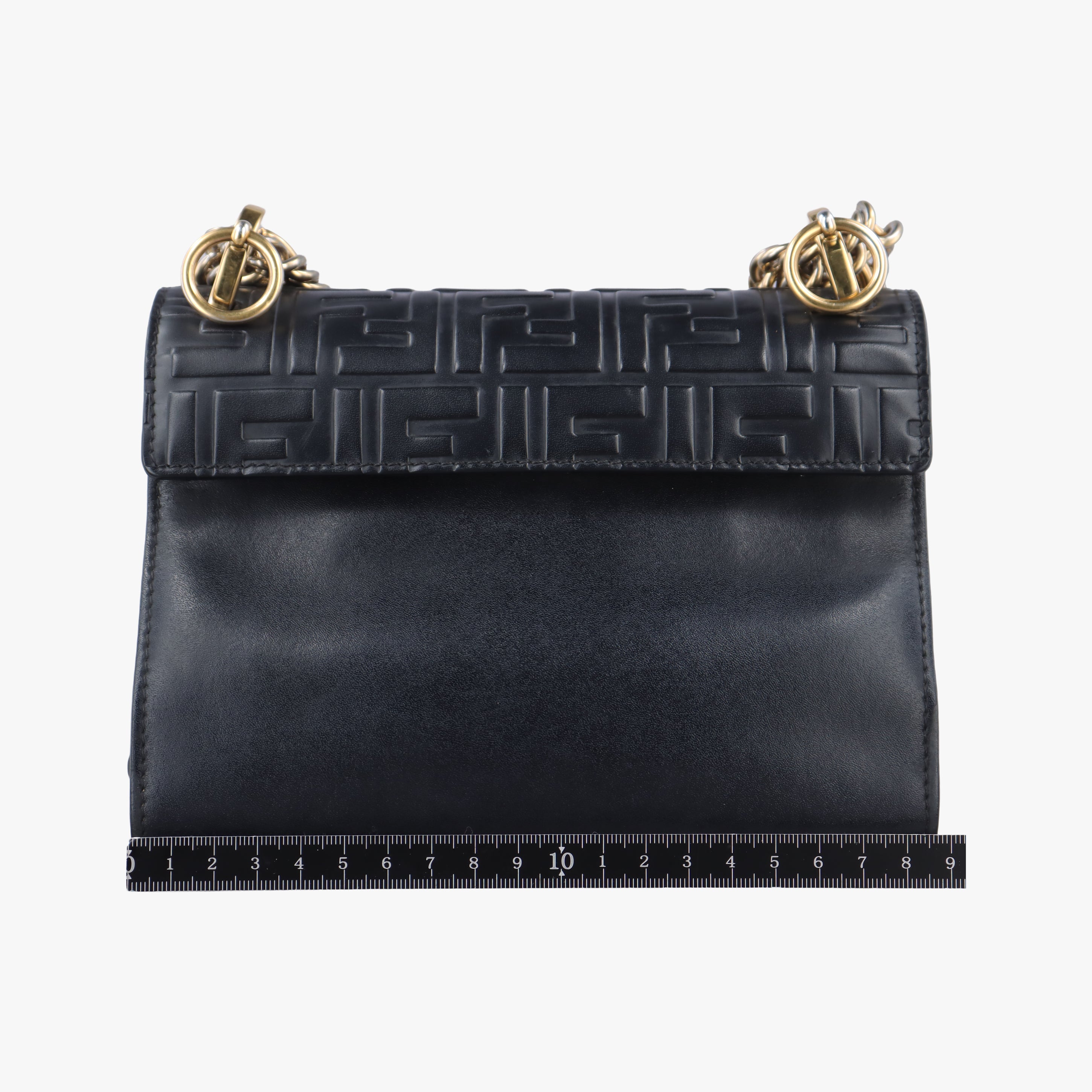 Pre-owned Fendi KAN I Black Leather 8M0381 shoulderbag | stylenewstar