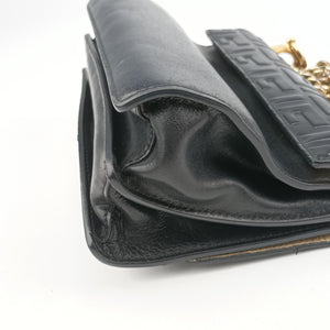 Pre-owned Fendi KAN I Black Leather 8M0381 shoulderbag | stylenewstar