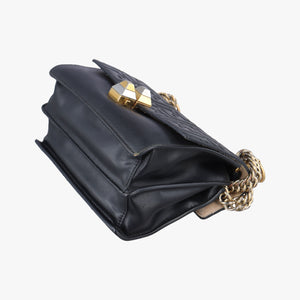 Pre-owned Fendi KAN I Black Leather 8M0381 shoulderbag | stylenewstar