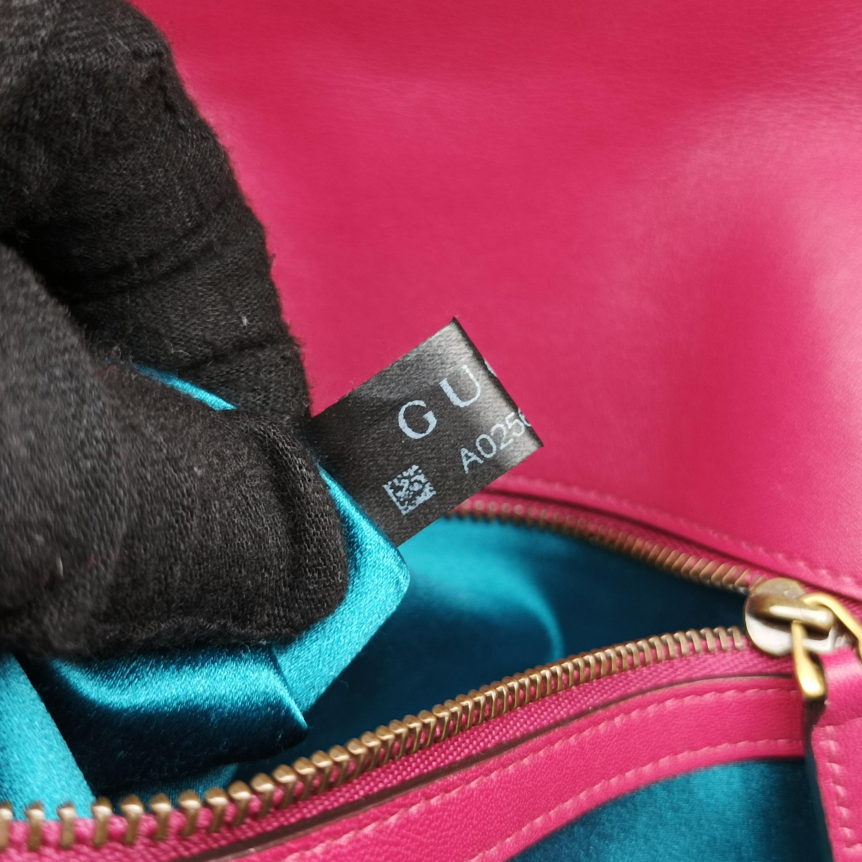 Pre-owned Gucci GG Marmont Pink velour 443497 shoulderbag | stylenewstar