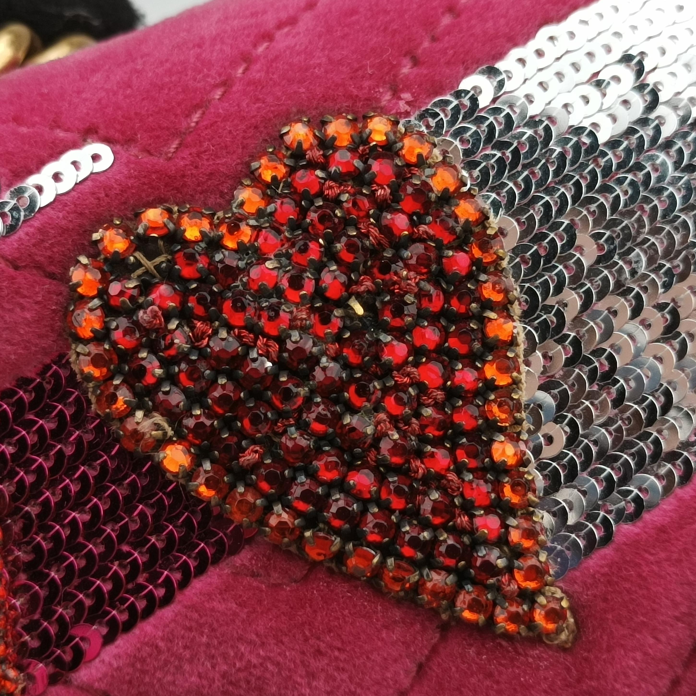 Pre-owned Gucci GG Marmont Pink velour 443497 shoulderbag | stylenewstar