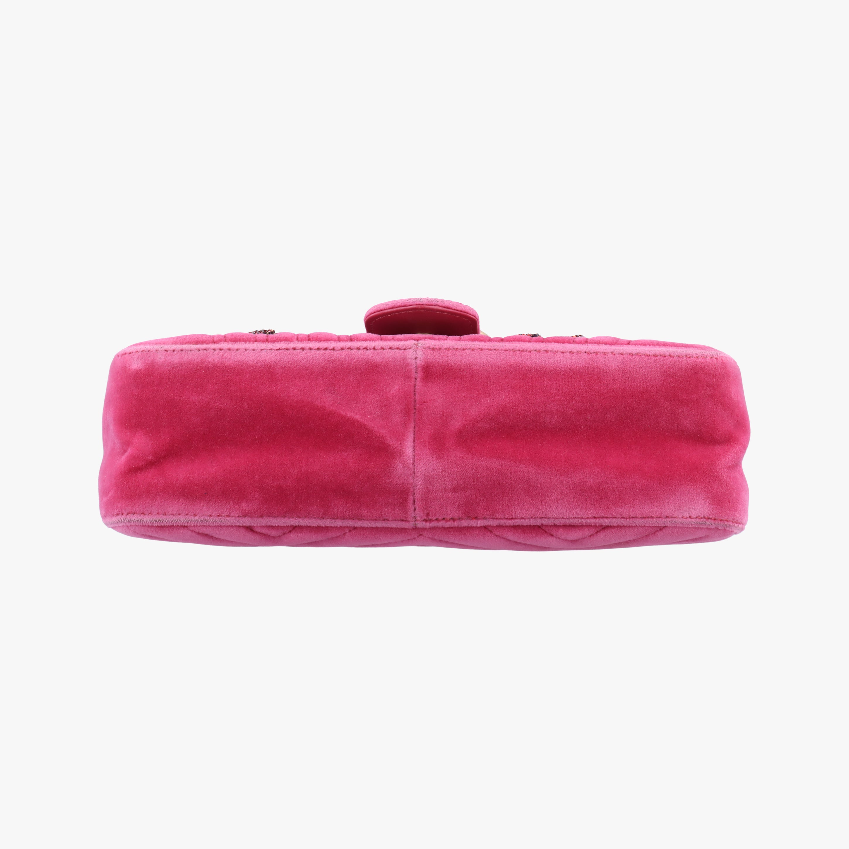 Pre-owned Gucci GG Marmont Pink velour 443497 shoulderbag | stylenewstar