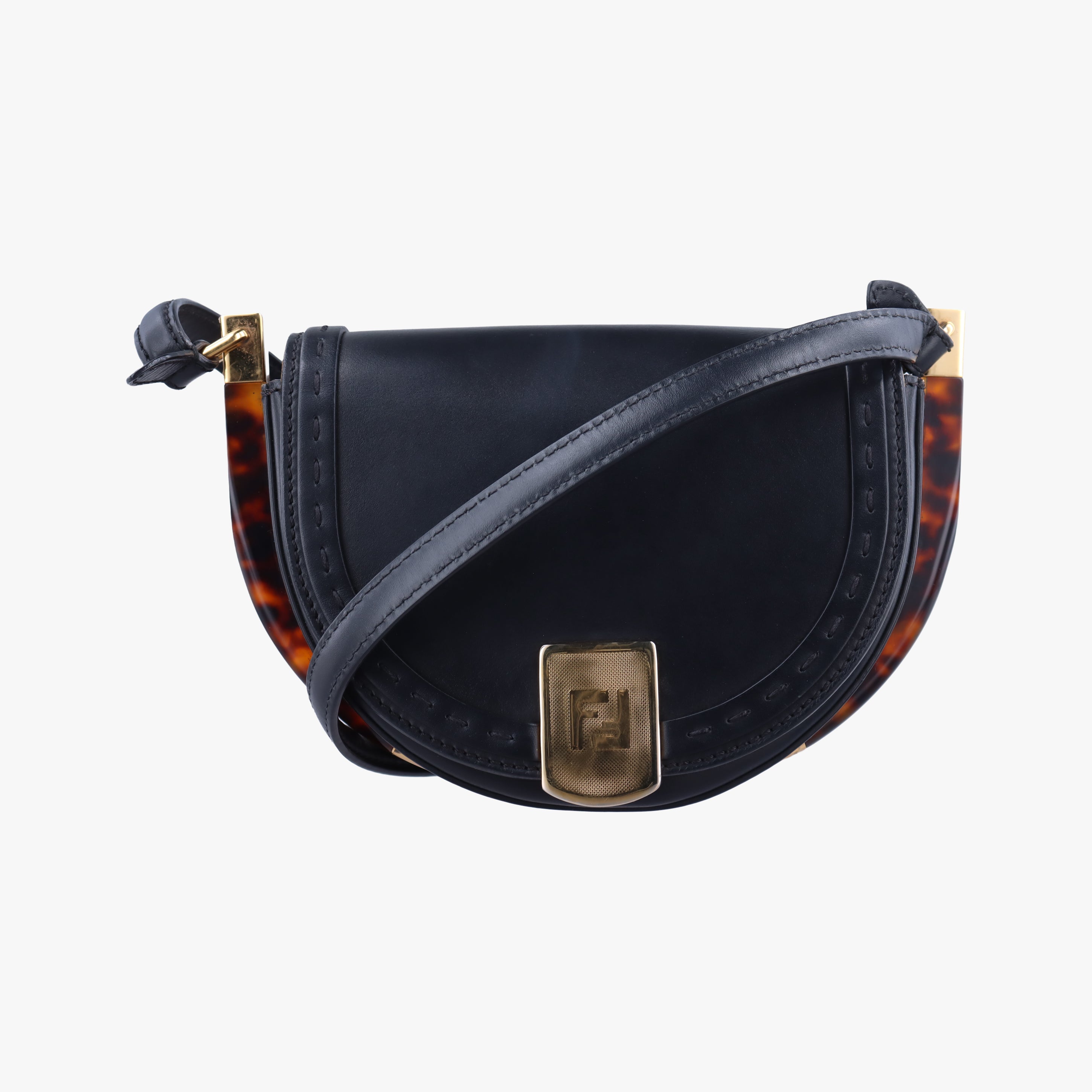 Vintage Fendi Moonlight Black Leather 8BT346 shoulderbag | stylenewstar