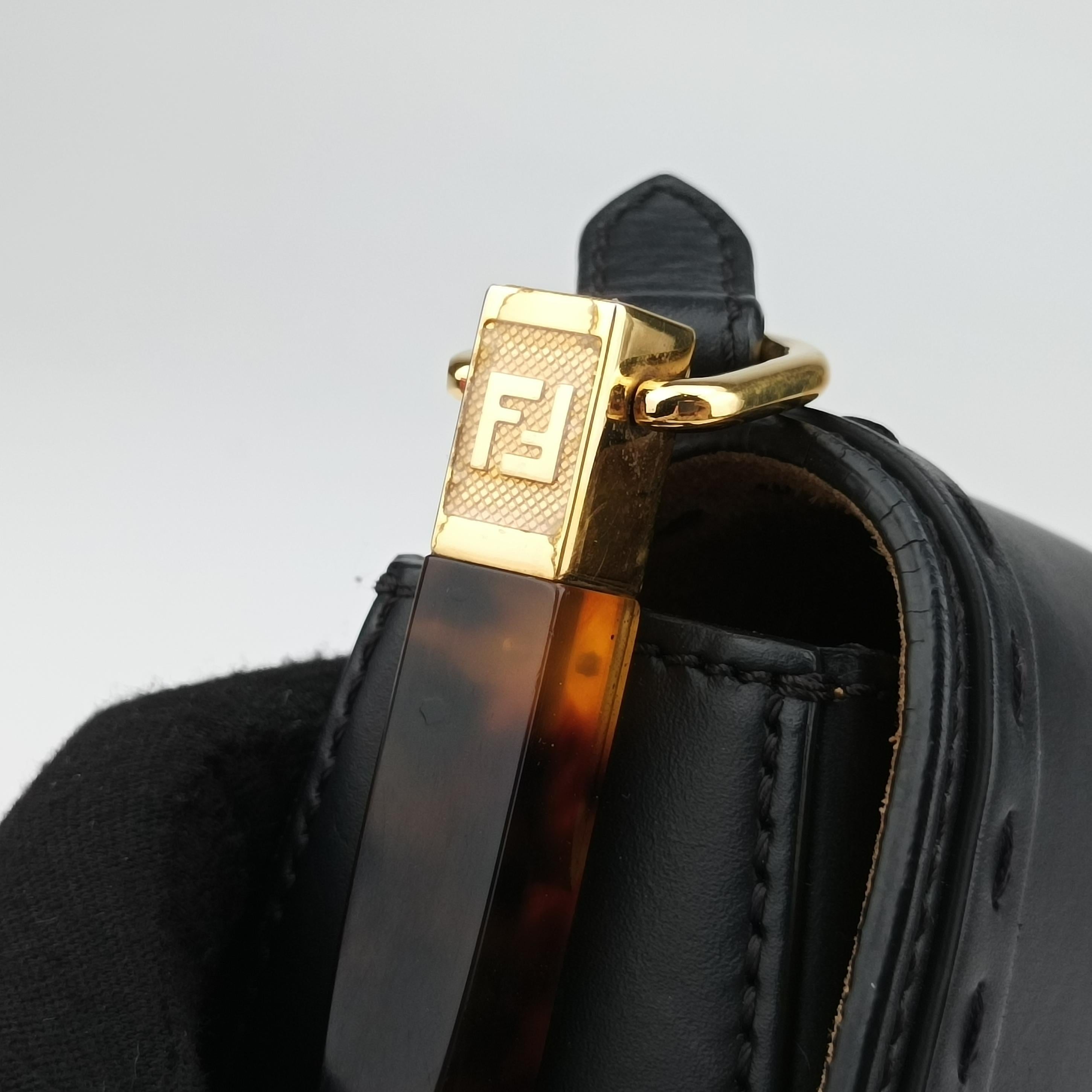 Vintage Fendi Moonlight Black Leather 8BT346 shoulderbag | stylenewstar