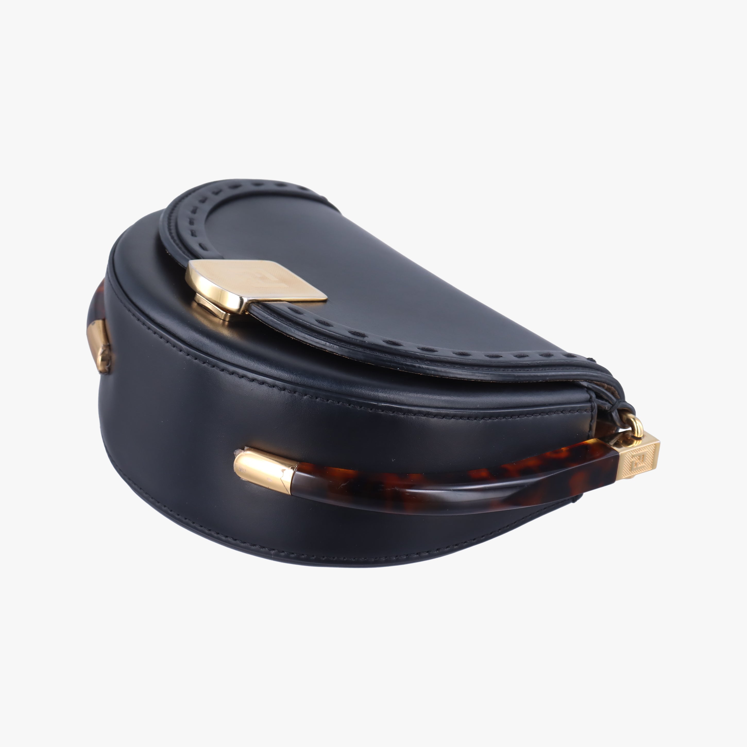 Vintage Fendi Moonlight Black Leather 8BT346 shoulderbag | stylenewstar