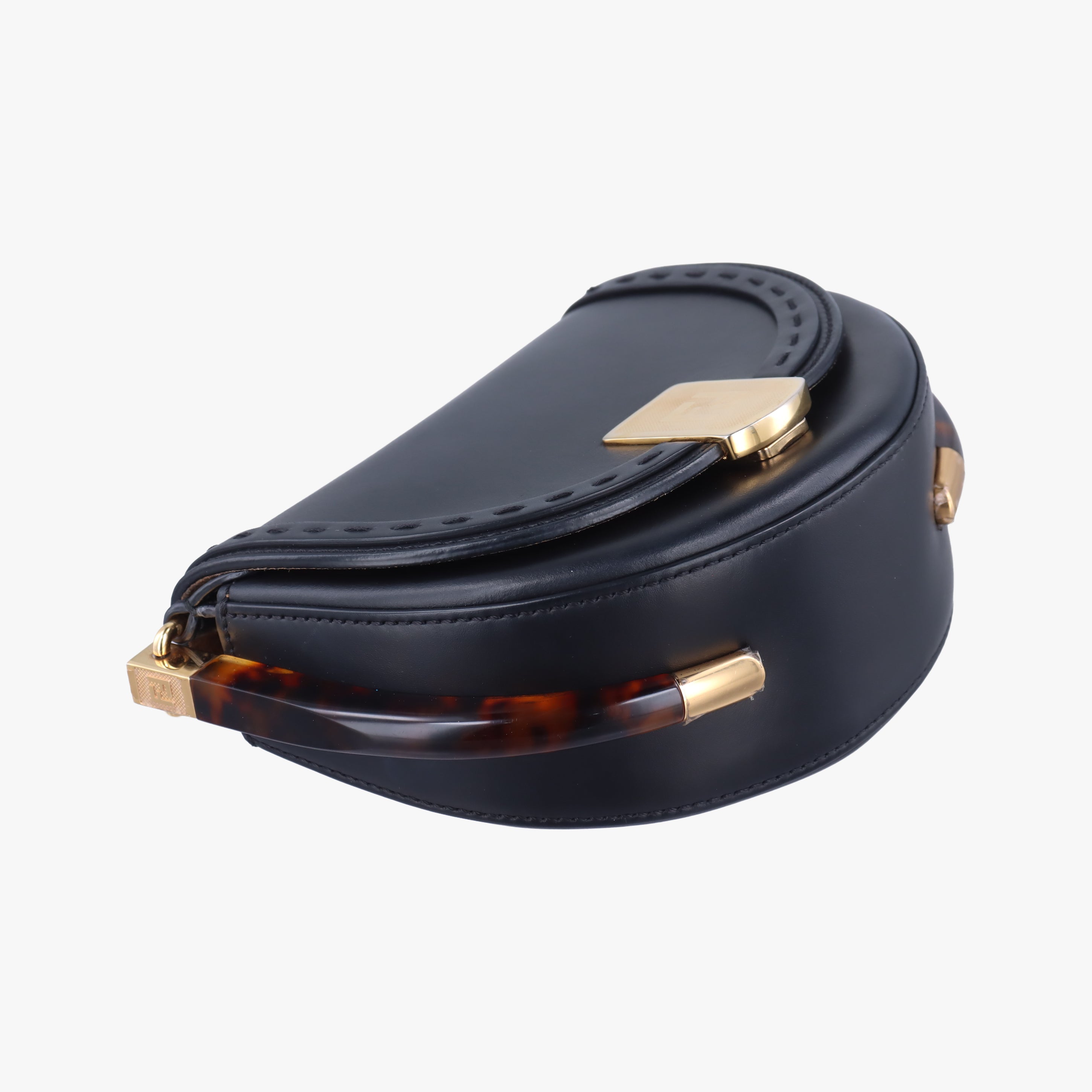 Vintage Fendi Moonlight Black Leather 8BT346 shoulderbag | stylenewstar