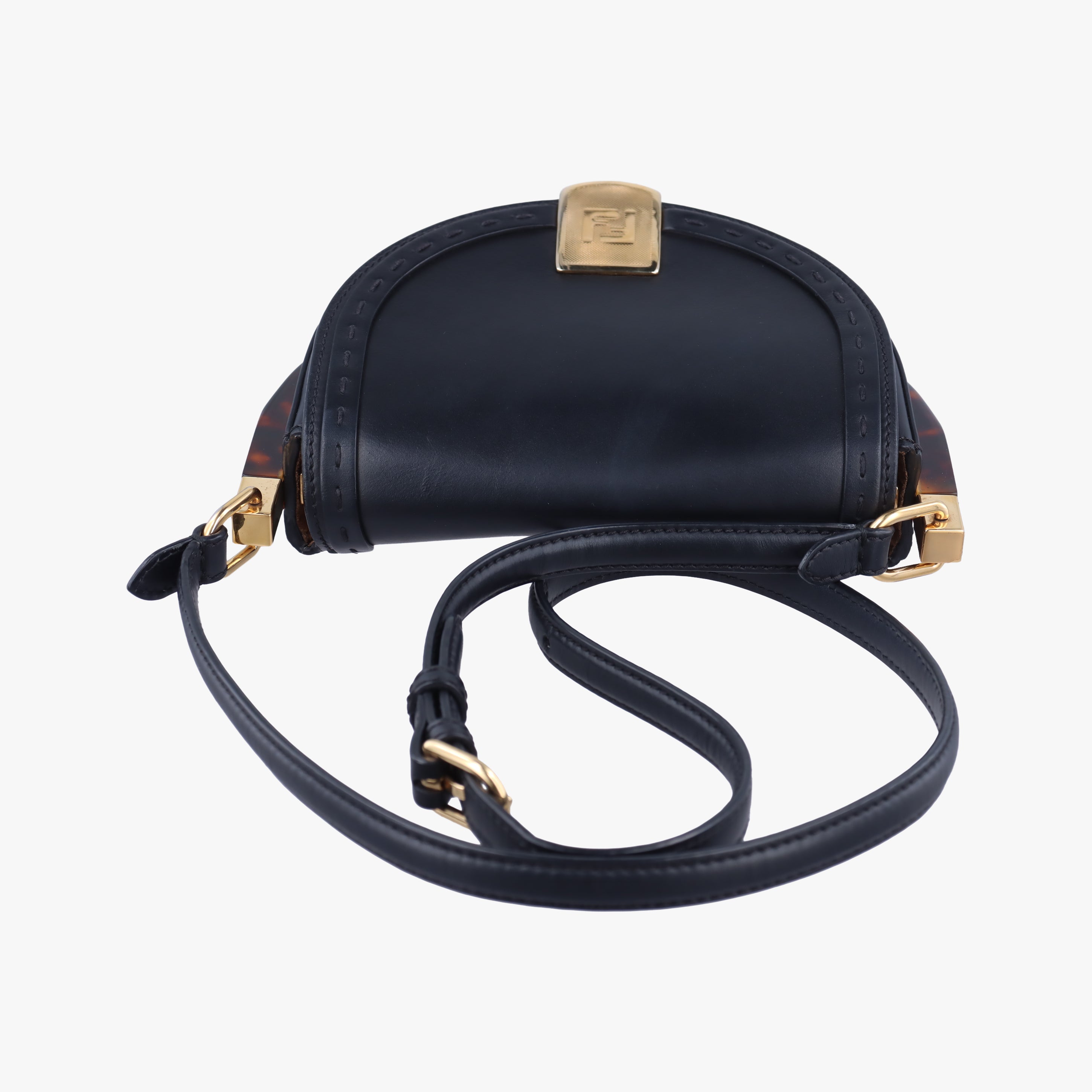 Vintage Fendi Moonlight Black Leather 8BT346 shoulderbag | stylenewstar