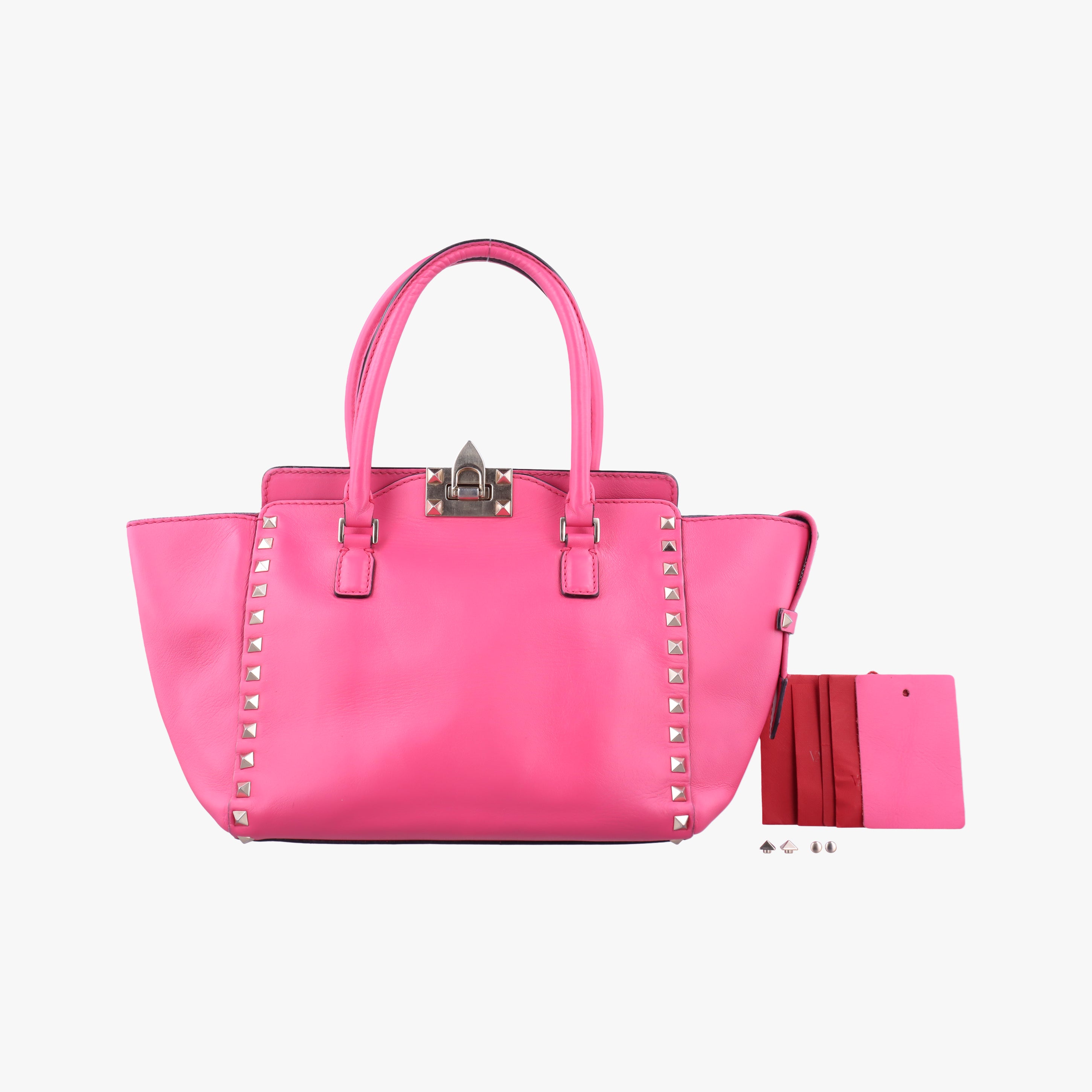 Pre-owned Valentino Rockstud Rose Leather  handbag | stylenewstar