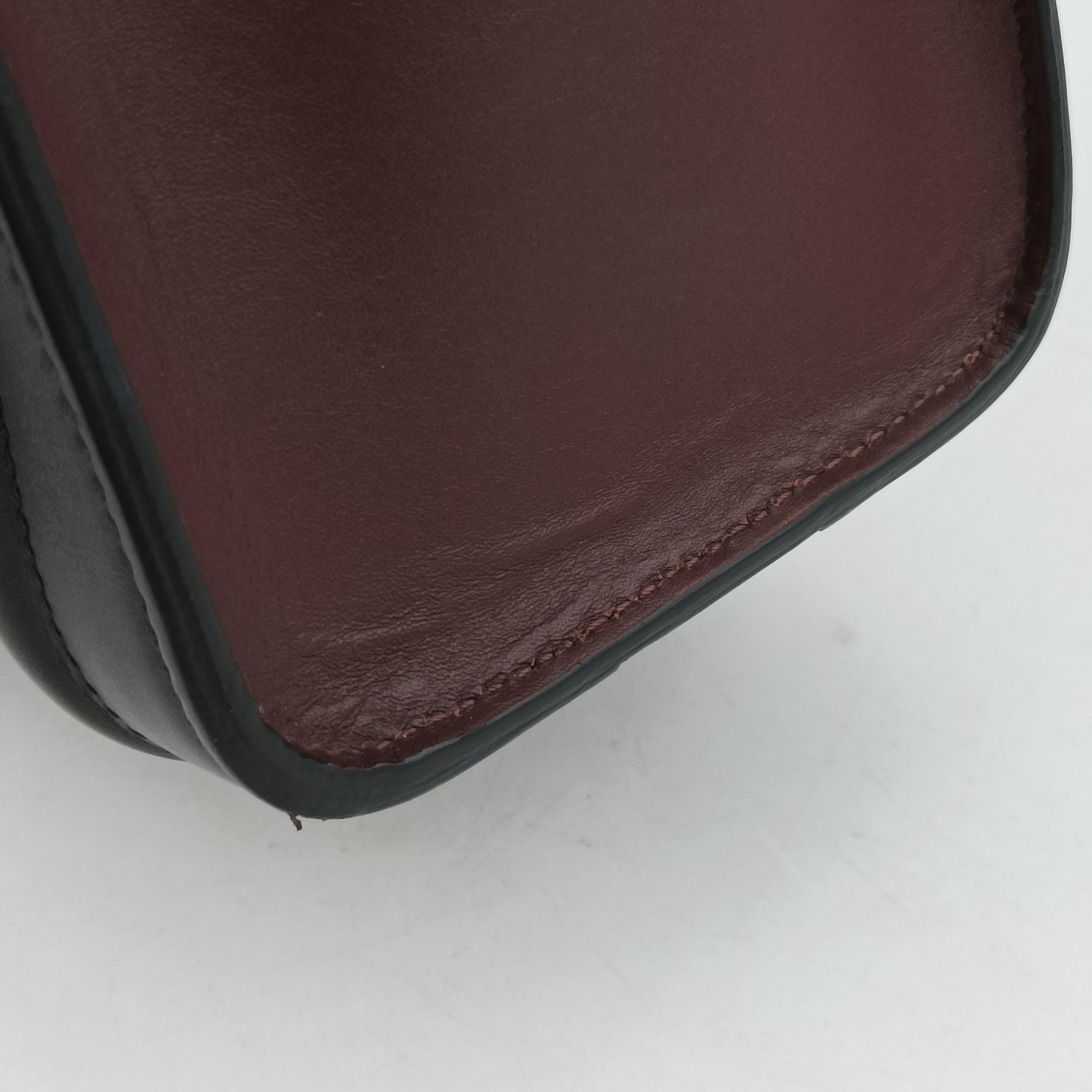 Vintage Celine luggage nano shopper Black×Red×Burgundy Leather  shoulderbag | stylenewstar