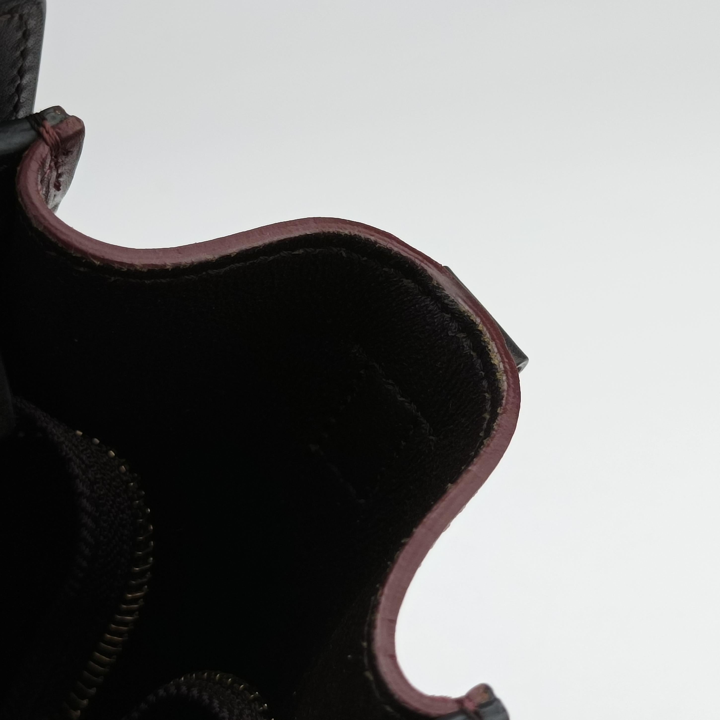 Vintage Celine luggage nano shopper Black×Red×Burgundy Leather  shoulderbag | stylenewstar