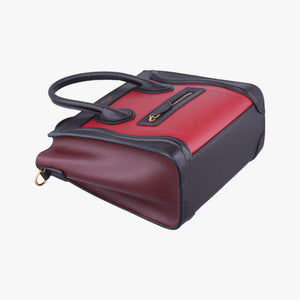 Vintage Celine luggage nano shopper Black×Red×Burgundy Leather  shoulderbag | stylenewstar