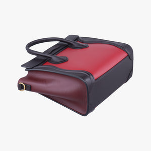Vintage Celine luggage nano shopper Black×Red×Burgundy Leather  shoulderbag | stylenewstar