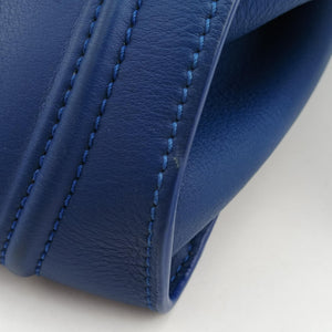 Pre-owned Celine Luggage Square Phantom Blue Leather  handbag | stylenewstar