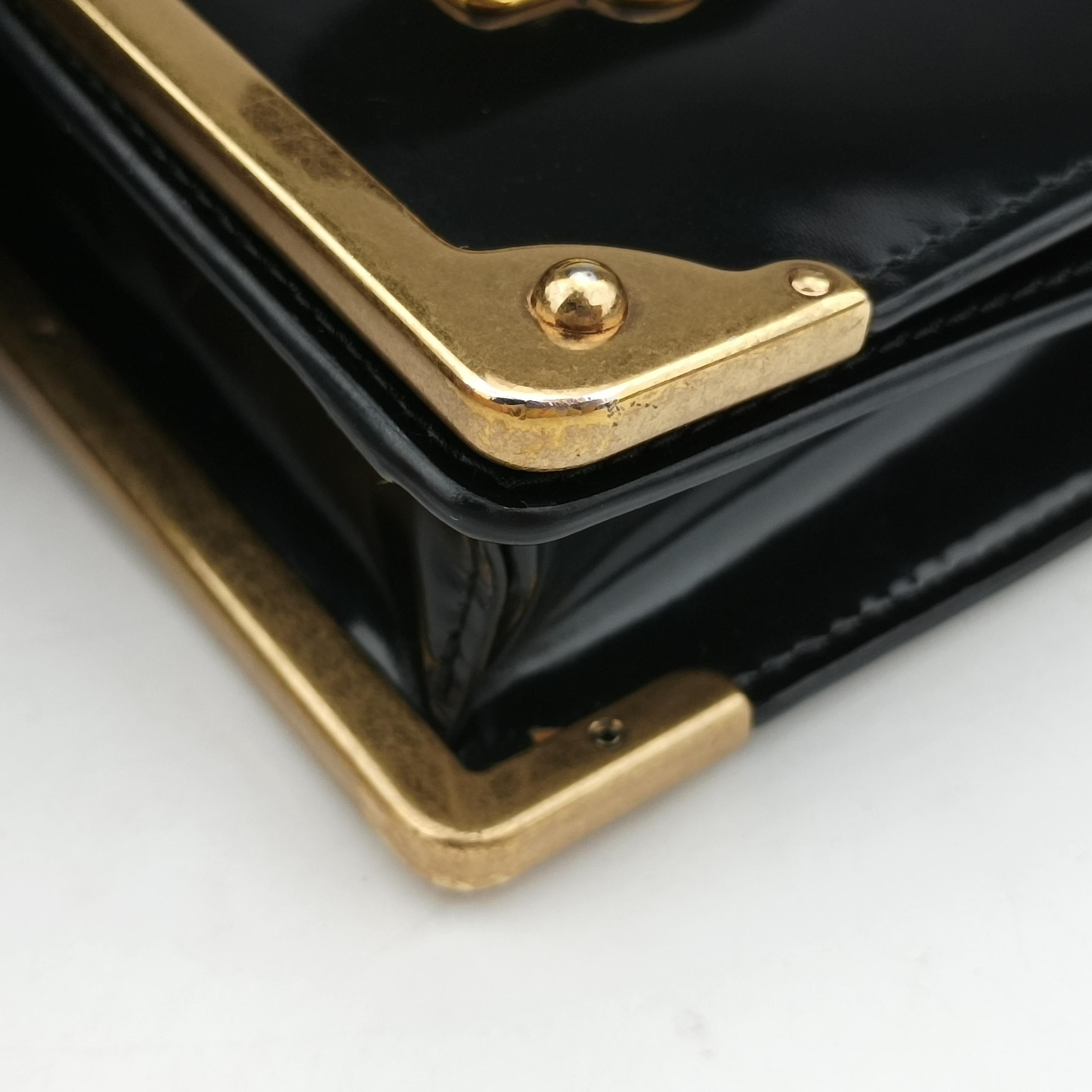 Pre-owned Prada Cahier Black Leather  shoulderbag | stylenewstar