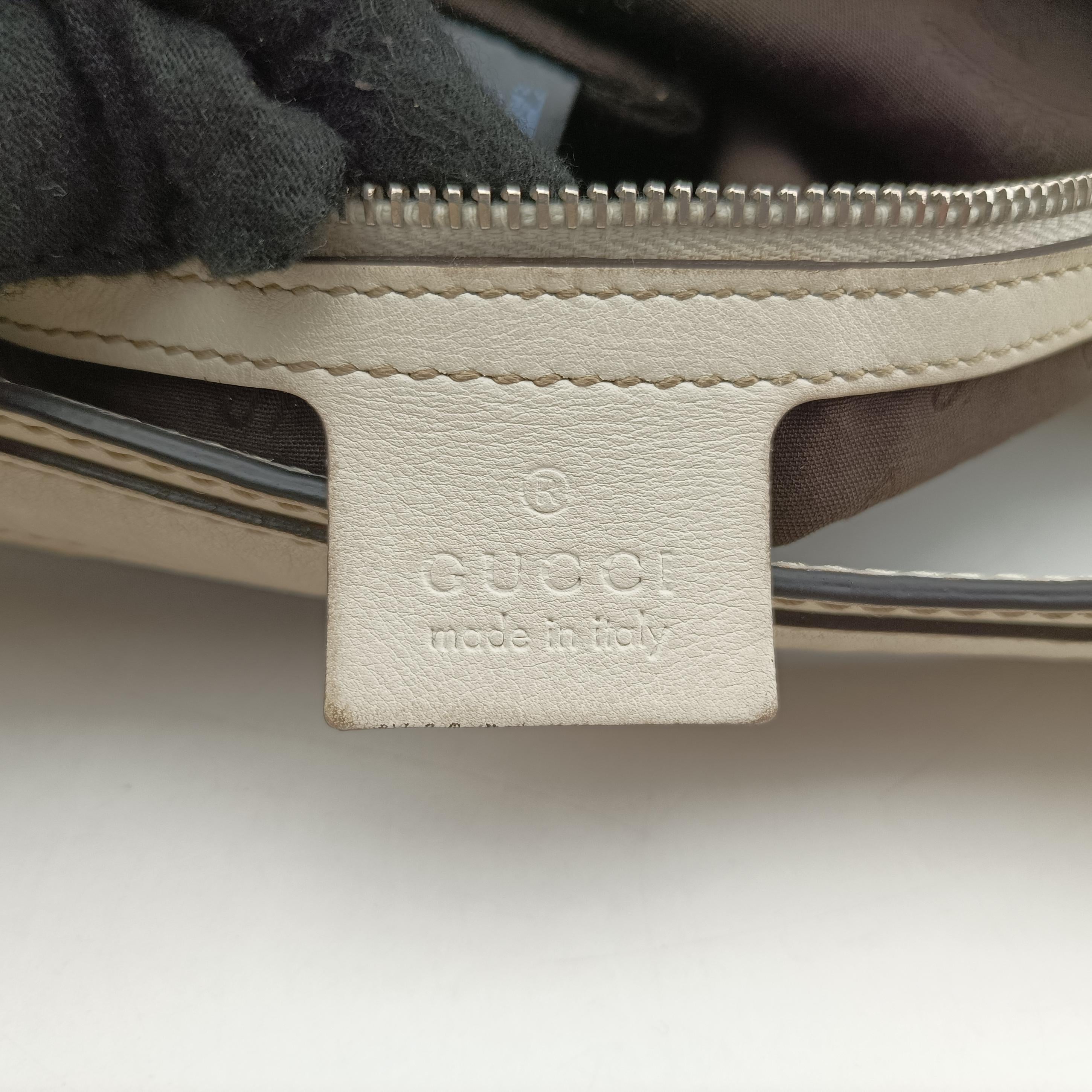 Secondhand Gucci Horsebit Creole Hobo White Leather 145826 shoulderbag | stylenewstar