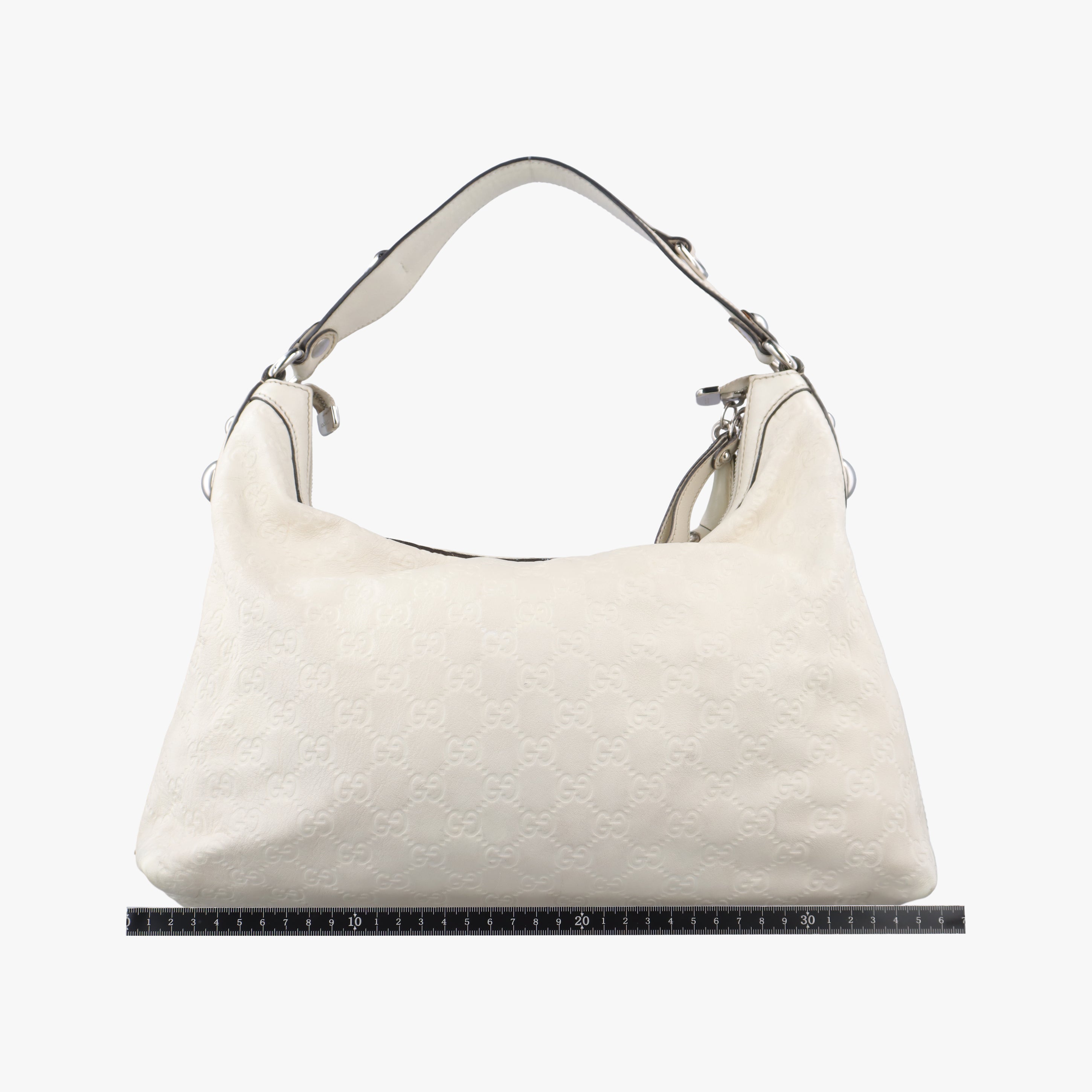 Secondhand Gucci Horsebit Creole Hobo White Leather 145826 shoulderbag | stylenewstar