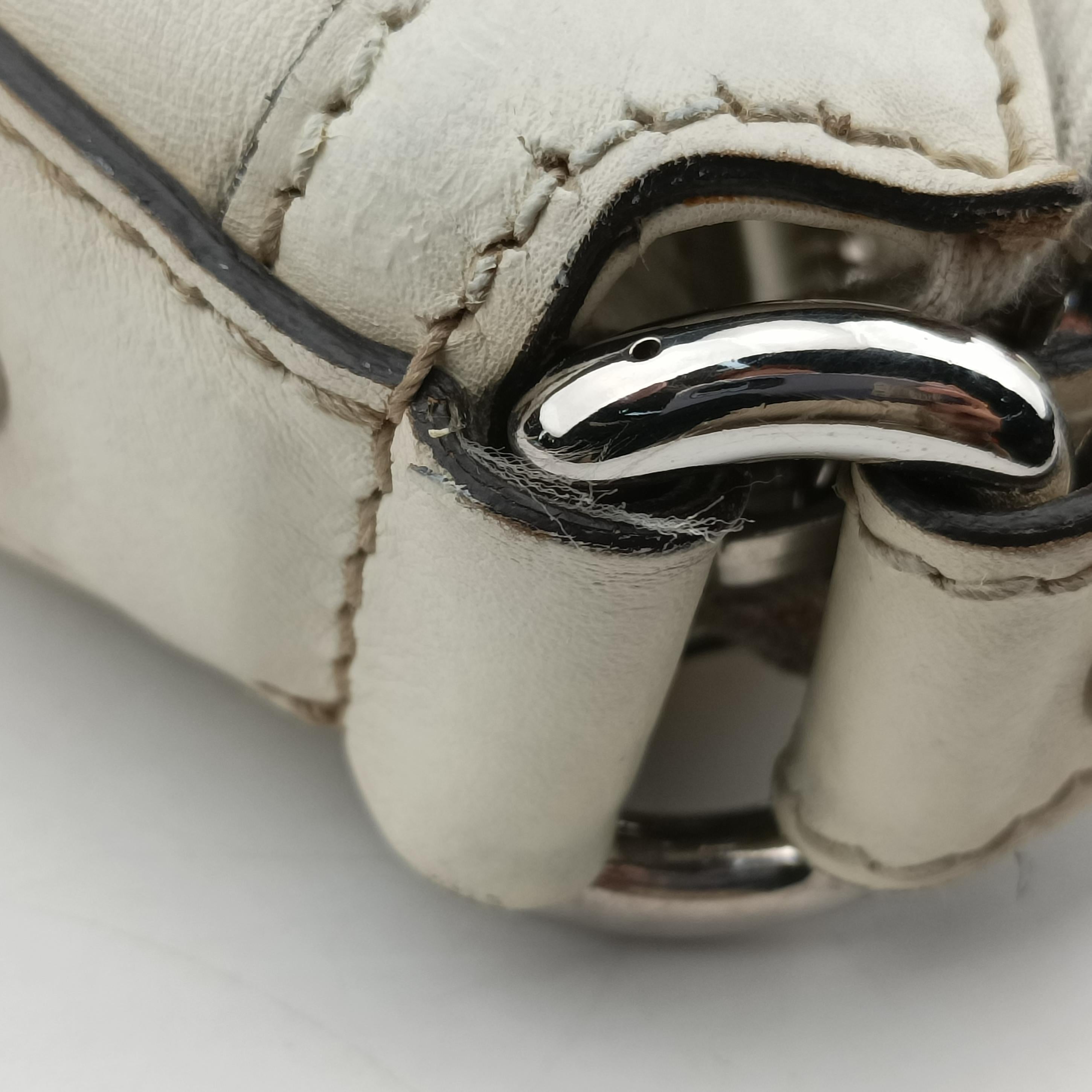 Secondhand Gucci Horsebit Creole Hobo White Leather 145826 shoulderbag | stylenewstar