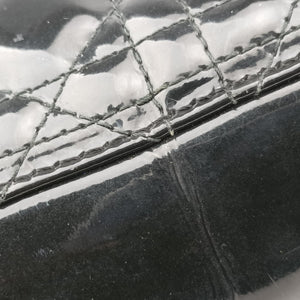 Pre-owned Christian Dior Lady Dior Black Patent  shoulderbag | stylenewstar