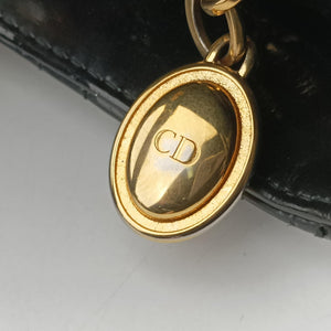 Pre-owned Christian Dior Lady Dior Black Patent  shoulderbag | stylenewstar