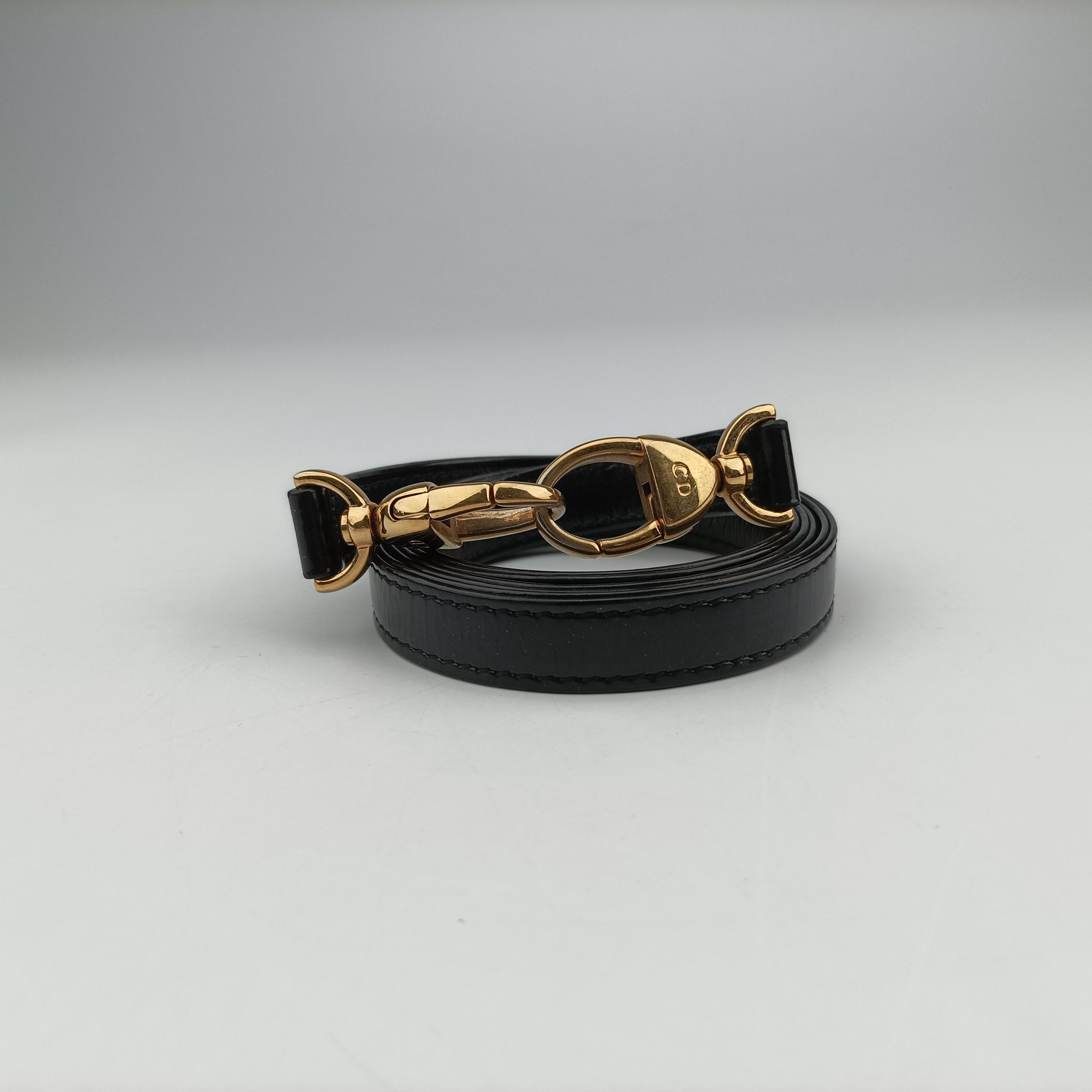 Pre-owned Christian Dior Lady Dior Black Patent  shoulderbag | stylenewstar