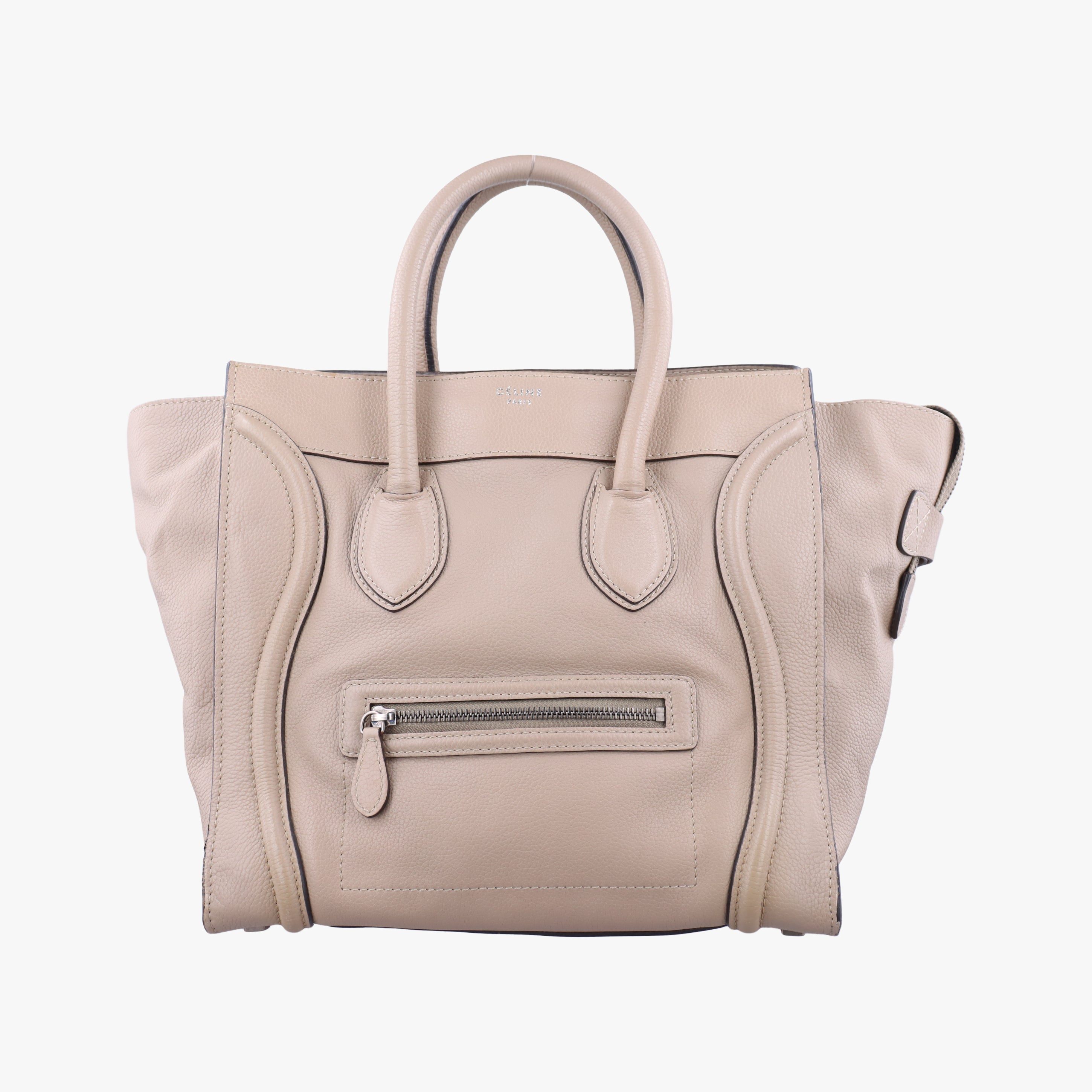 Secondhand Celine luggage mini shopper Grey leather  handbag | stylenewstar