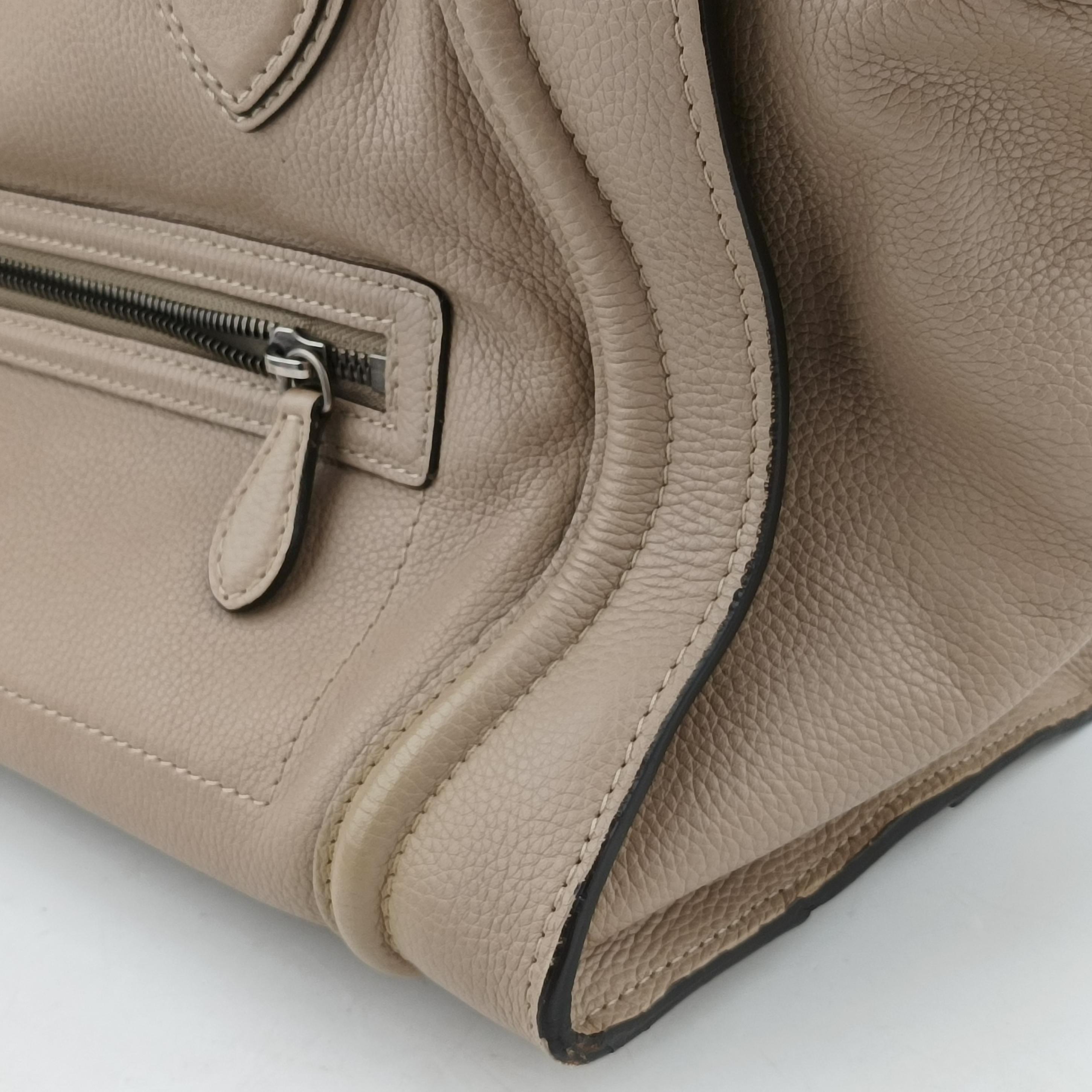 Secondhand Celine luggage mini shopper Grey leather  handbag | stylenewstar