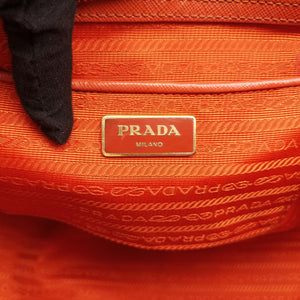 Pre-owned Prada Galleria Orange SAFFIANO Leather BN1844 handbag | stylenewstar