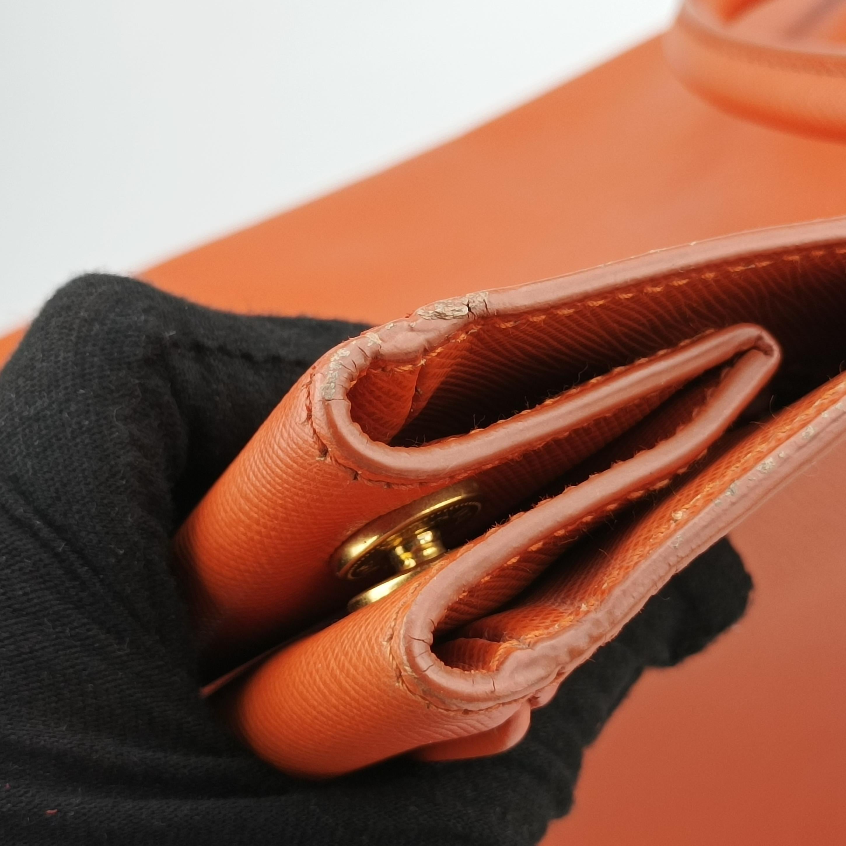 Pre-owned Prada Galleria Orange SAFFIANO Leather BN1844 handbag | stylenewstar