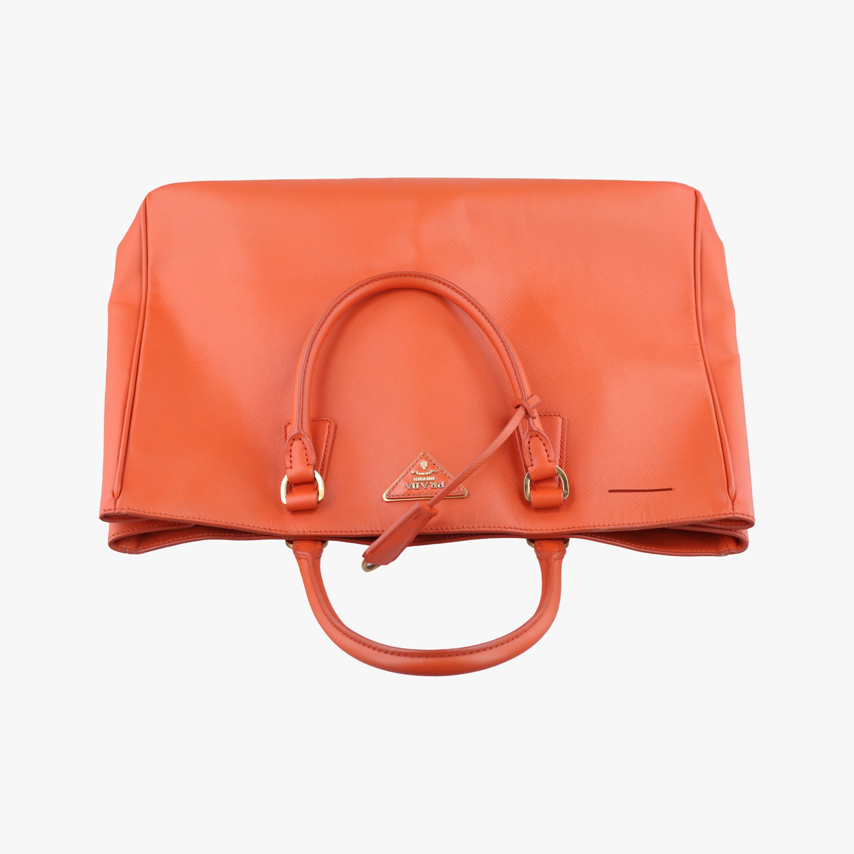 Pre-owned Prada Galleria Orange SAFFIANO Leather BN1844 handbag | stylenewstar