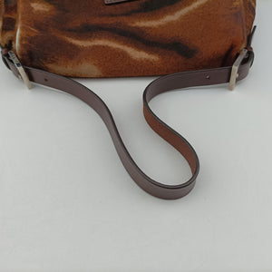 Pre-owned Fendi Mamma Baguette Brown pony hair 26325 shoulderbag | stylenewstar