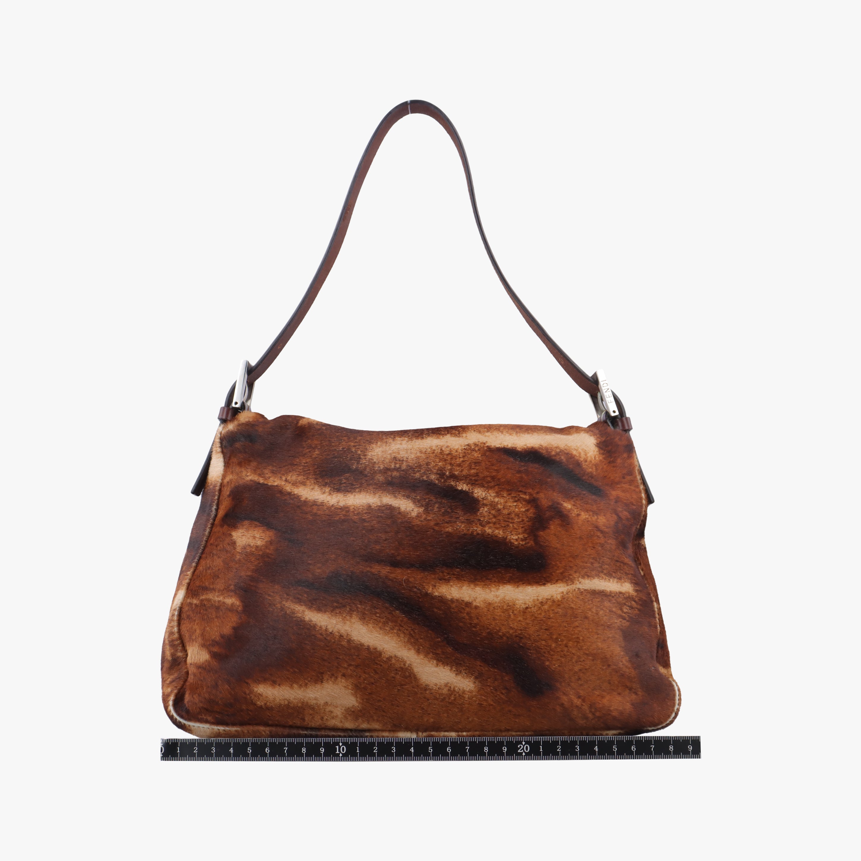 Pre-owned Fendi Mamma Baguette Brown pony hair 26325 shoulderbag | stylenewstar